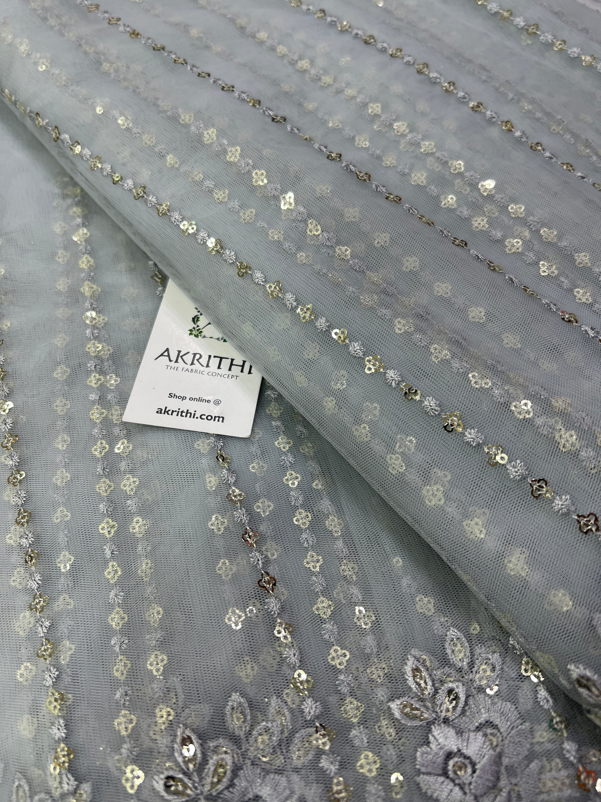 Embroidery on net fabric