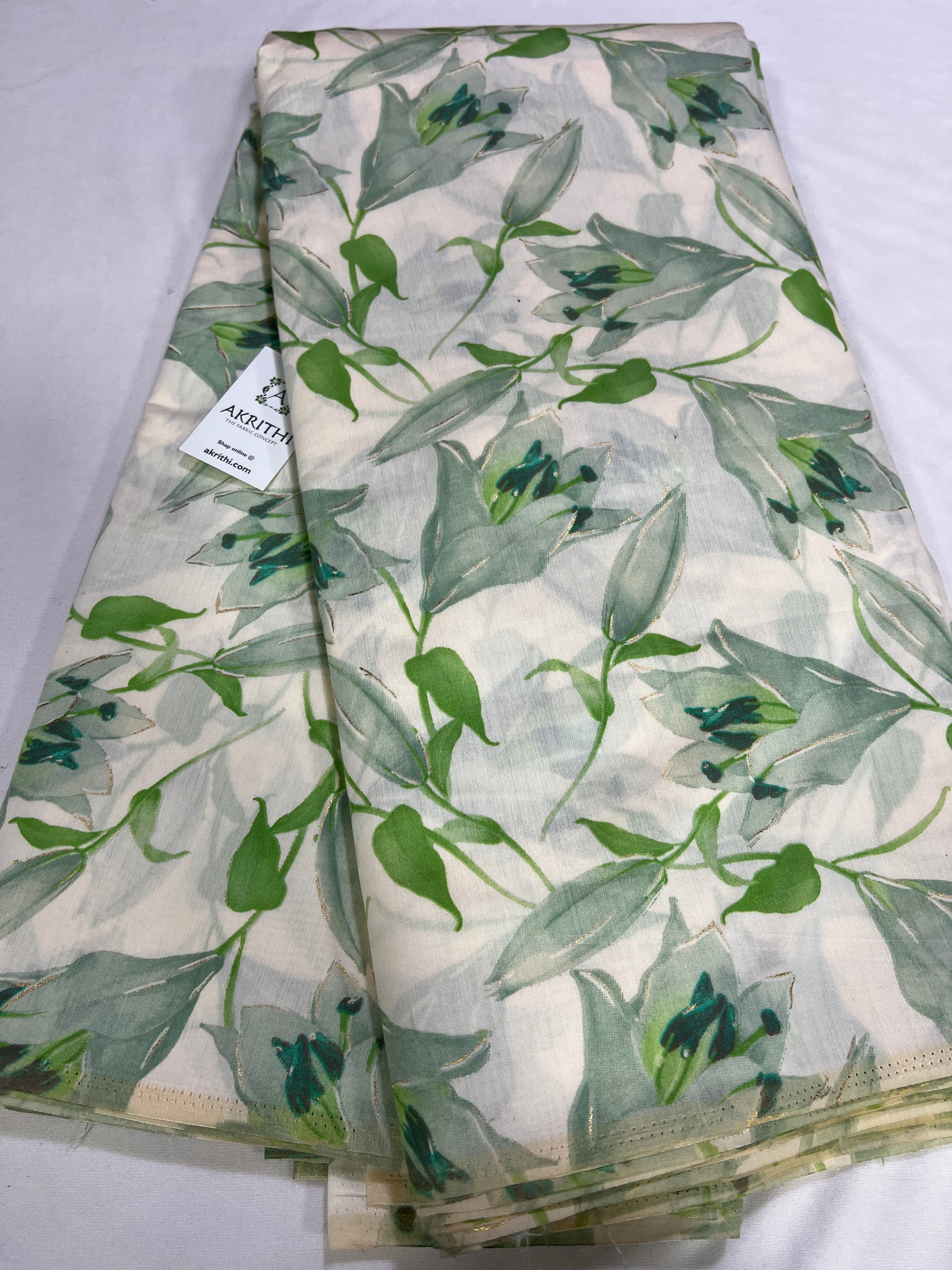 Printed silk fabric