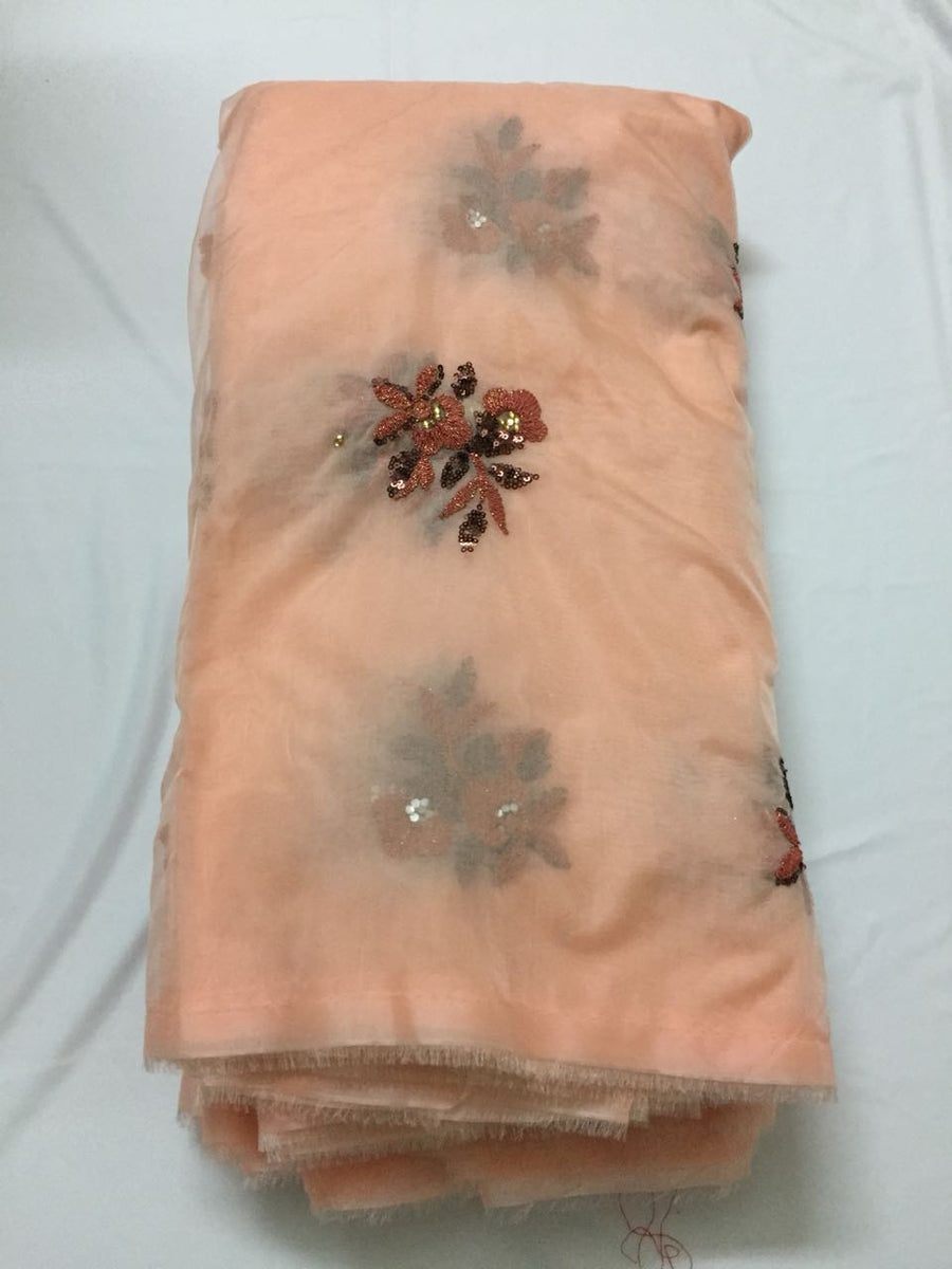 Embroidery on organza fabric