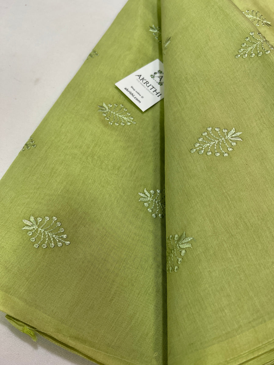 Chanderi embroidered fabric