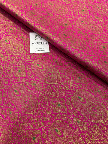 Handloom Banarasi brocade fabric with antique zari