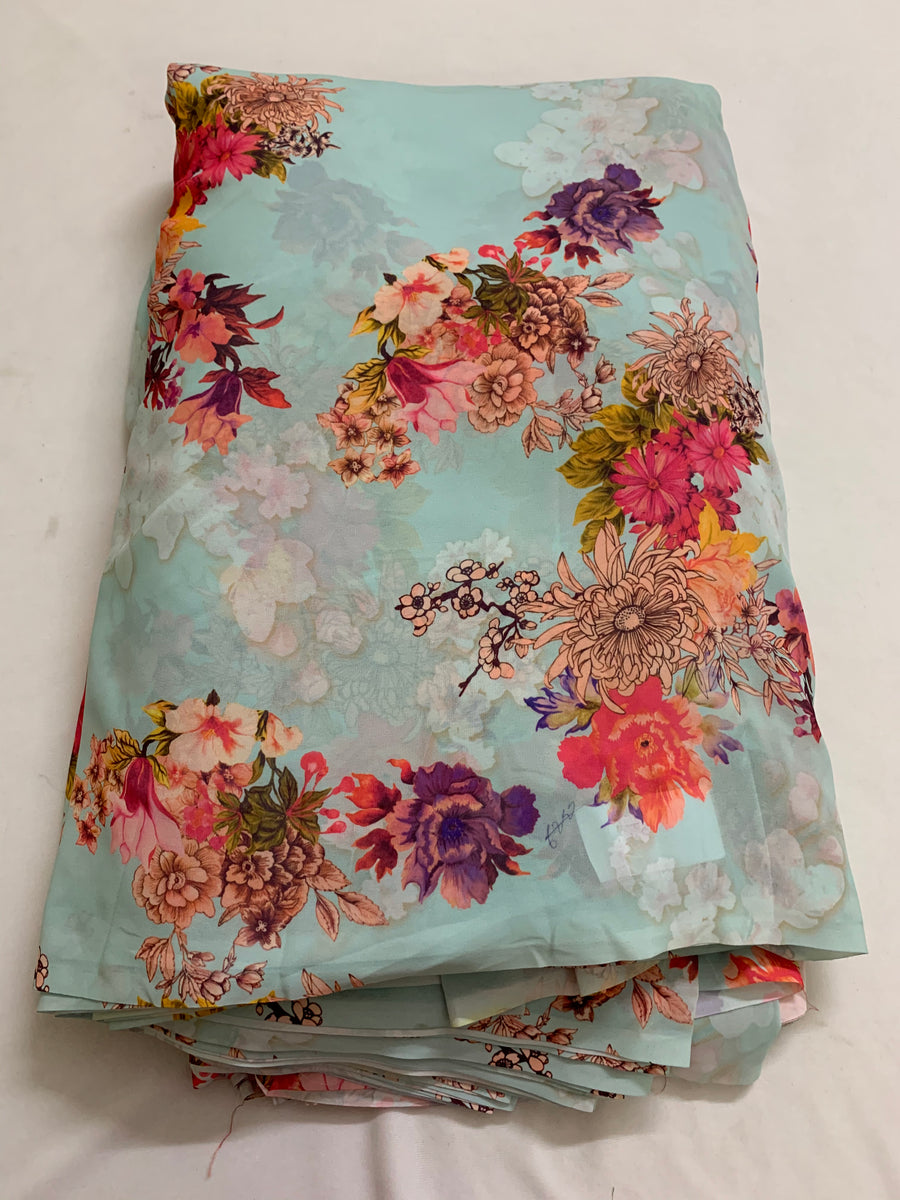 Digital floral Printed georgette fabric