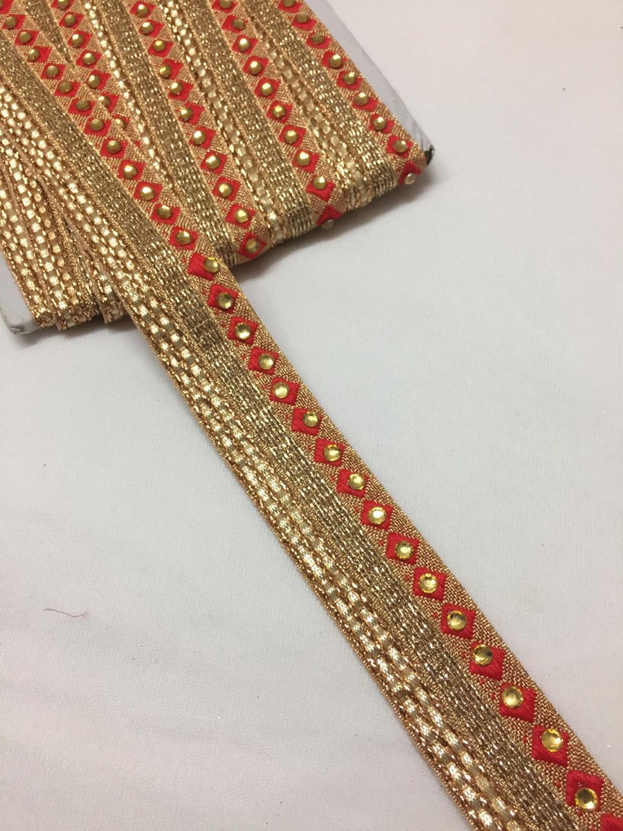 Buy Embroidered Trims and laces online. Saree laces and saree border online. Buy Tassels, patches, cut work laces and necklines online. 