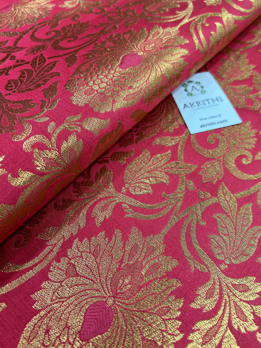 Banarasi brocade fabric pink