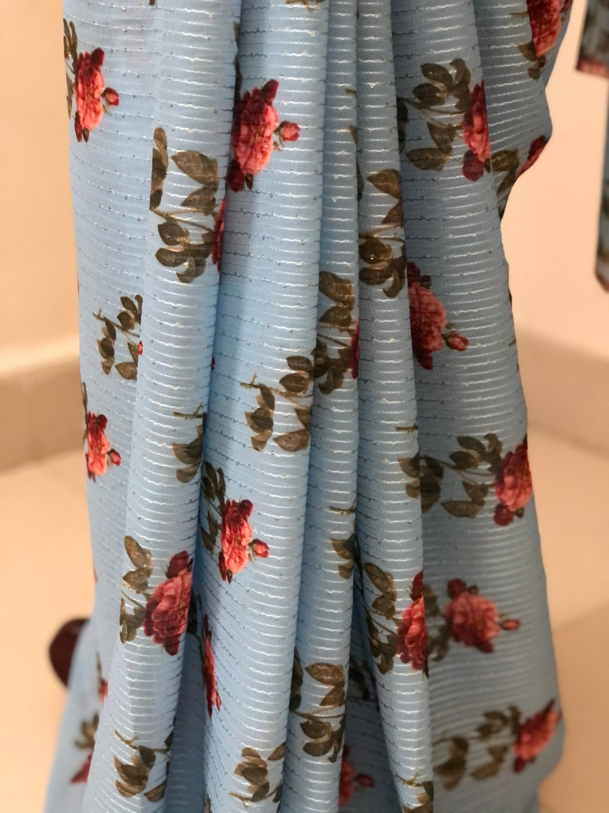 Embroidery on georgette saree