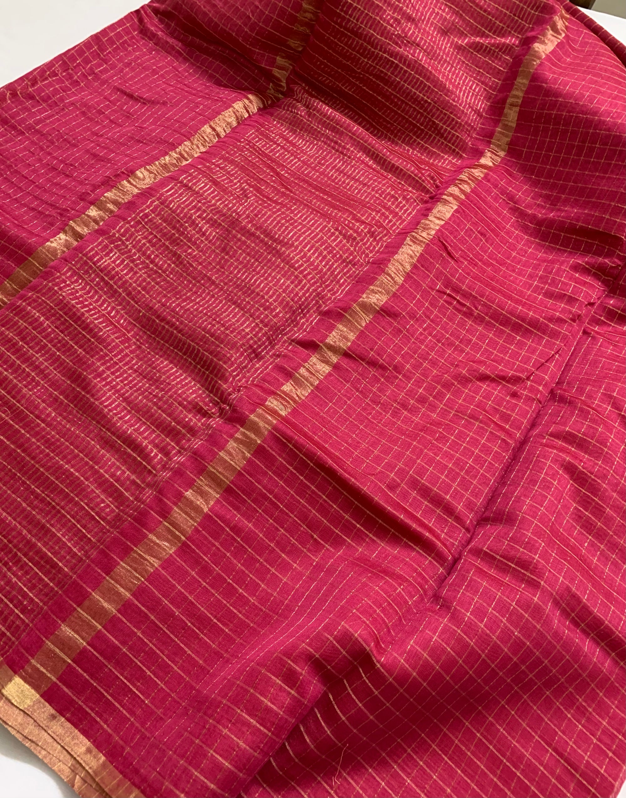 Pure chanderi checks saree