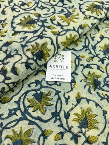 Hand block ajrakh printed pure cotton