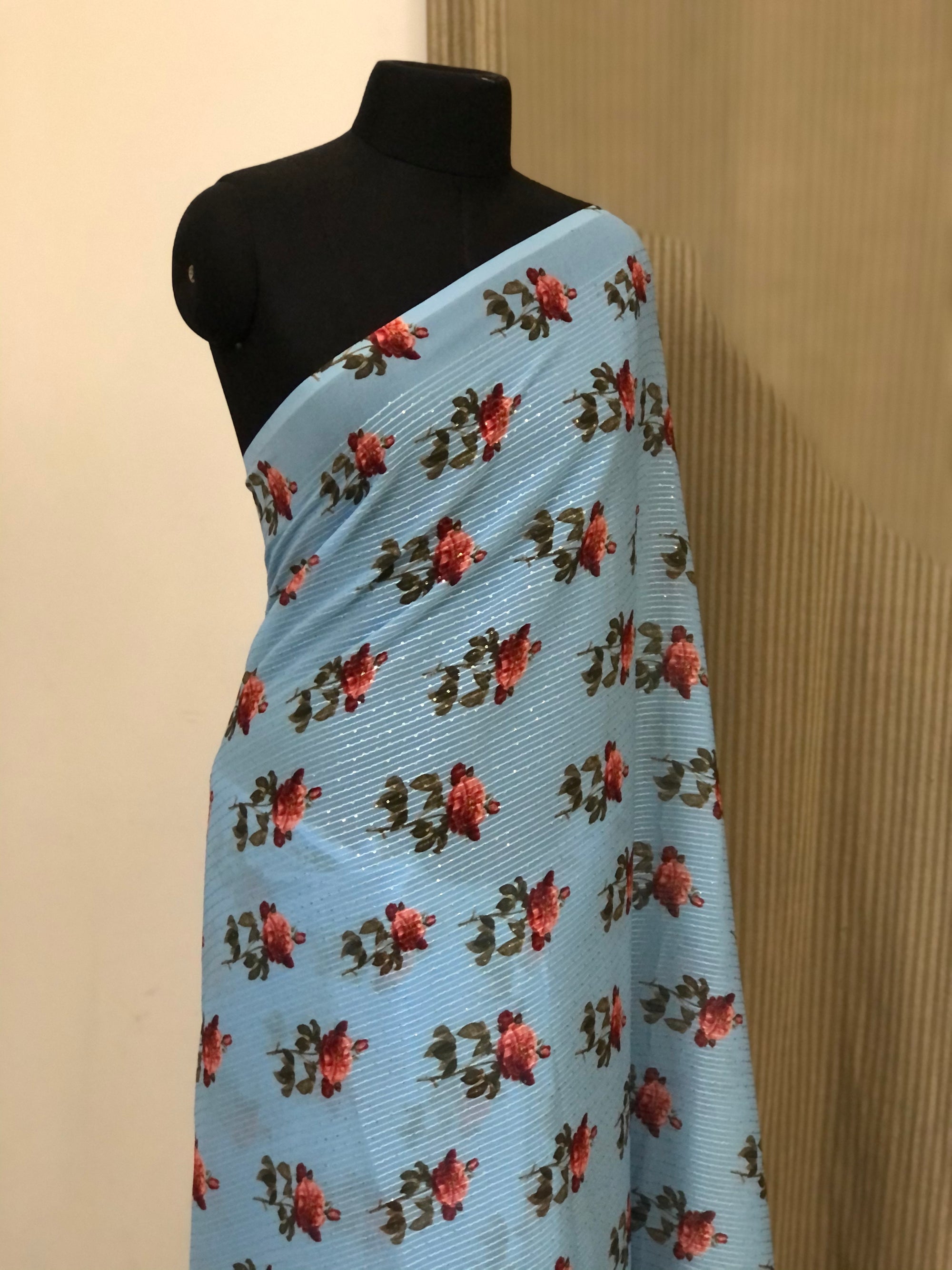 Embroidery on georgette saree