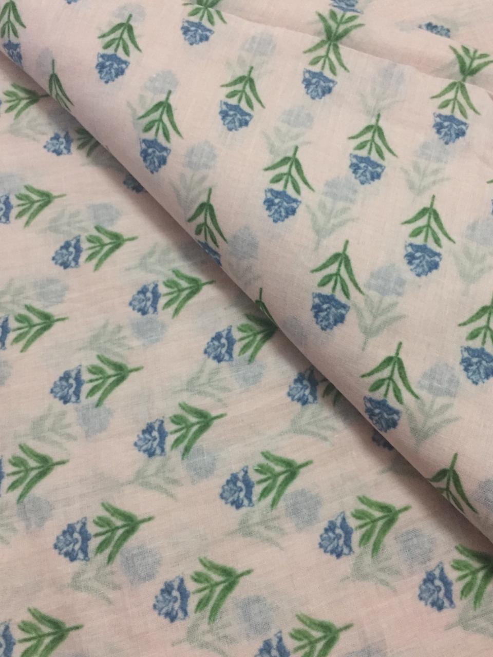 Printed mul cotton fabric