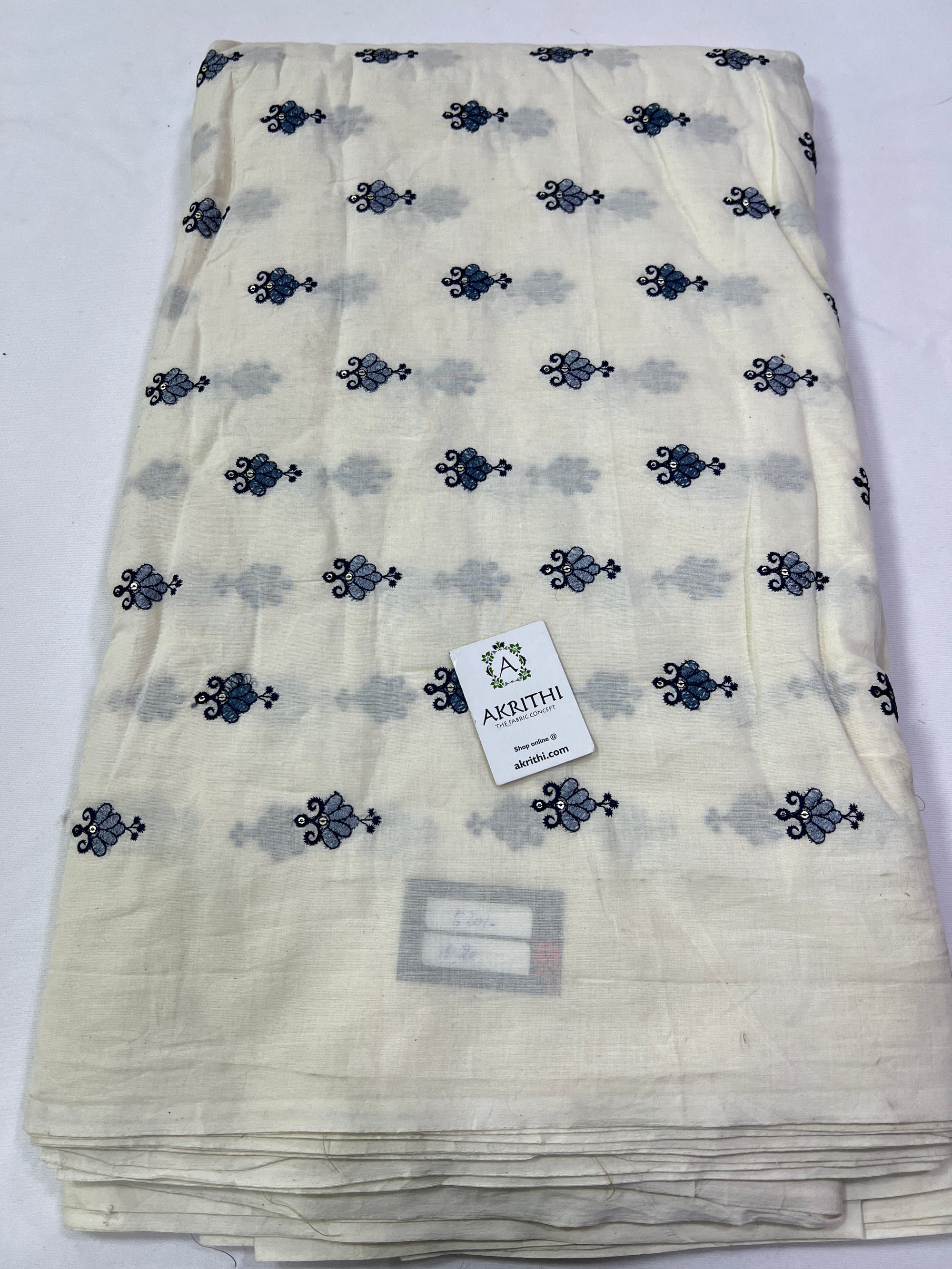 Pure Cotton embroidered fabric