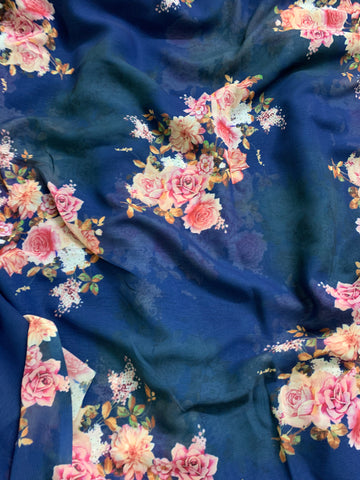 Digital floral Printed georgette fabric