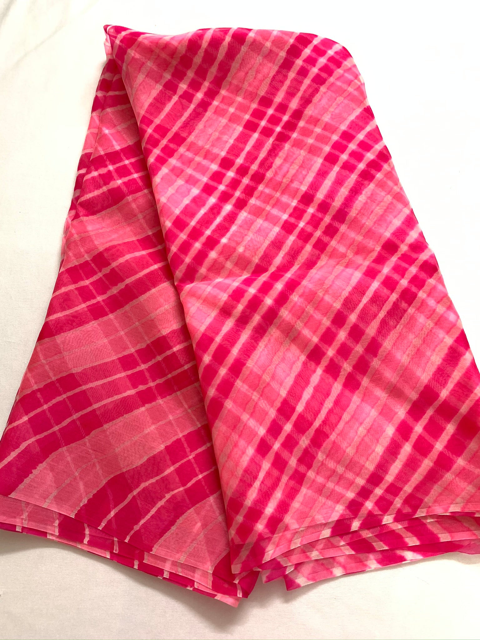 PURE SILK ORGANZA LEHERIYA SAREE