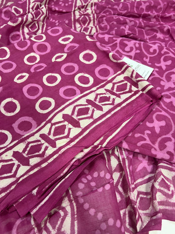 Hand block printed pure cotton salwar suit with dupatta