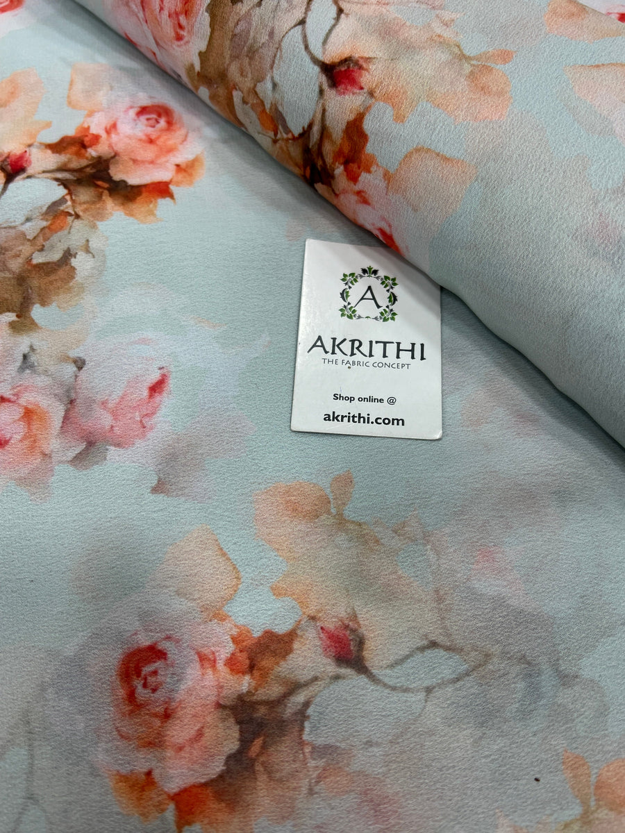 Digital floral printed georgette fabric