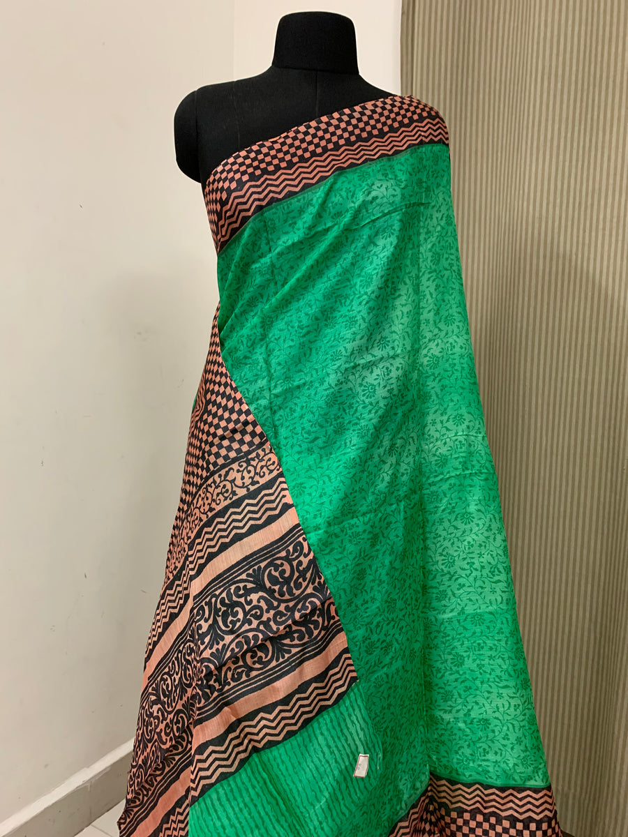 Pure tussar silk printed saree