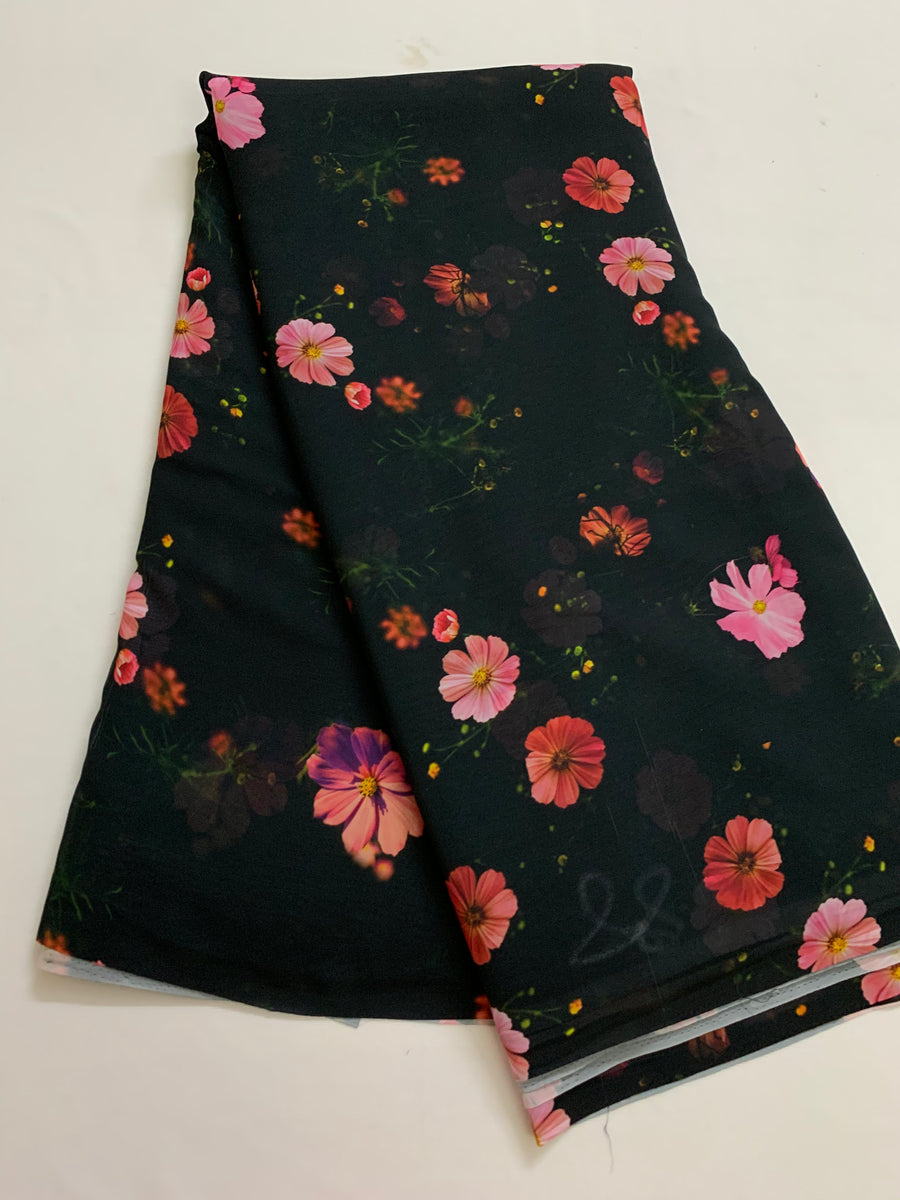 Digital floral Printed georgette fabric