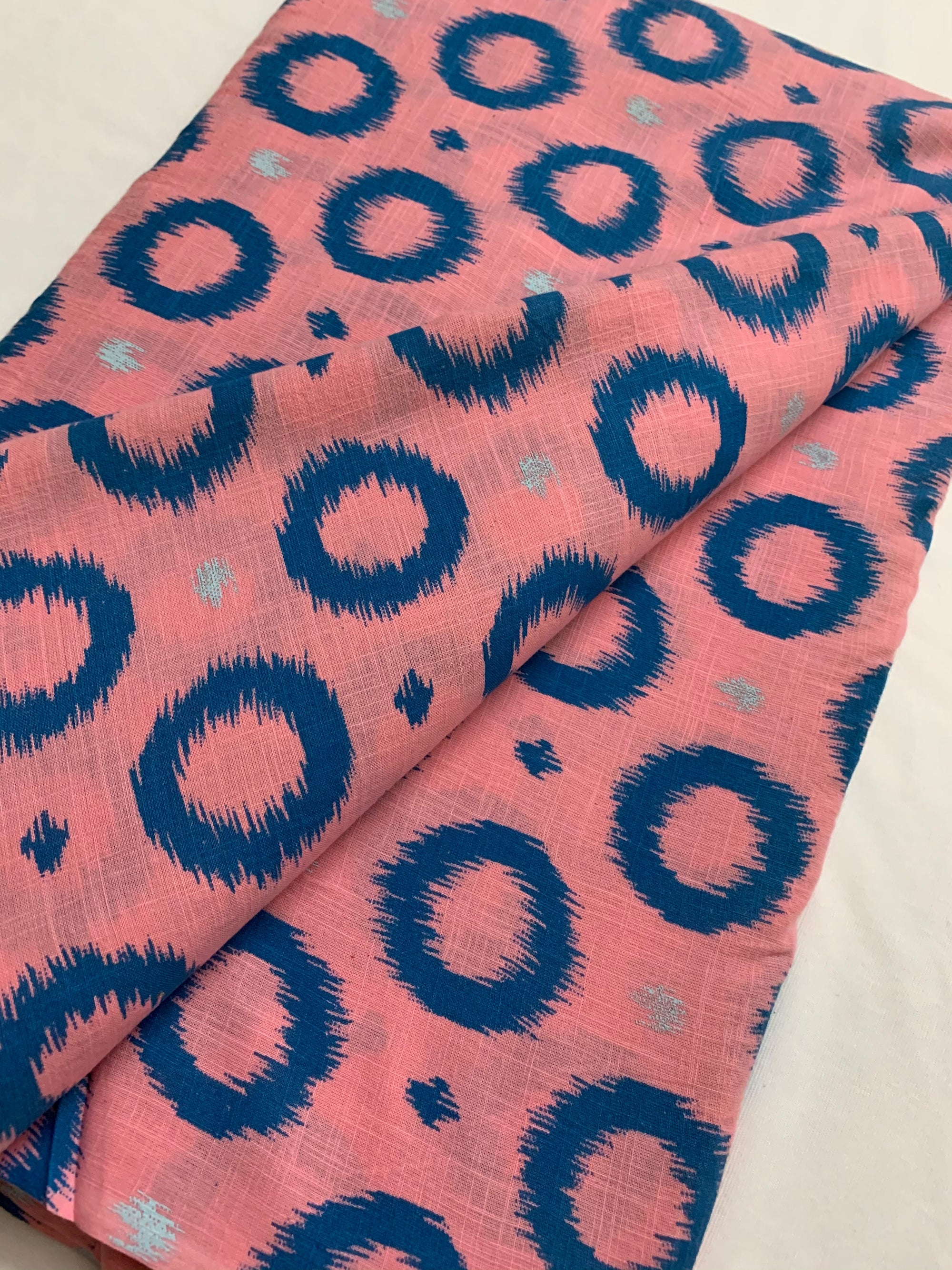 Printed pure slub cotton fabric