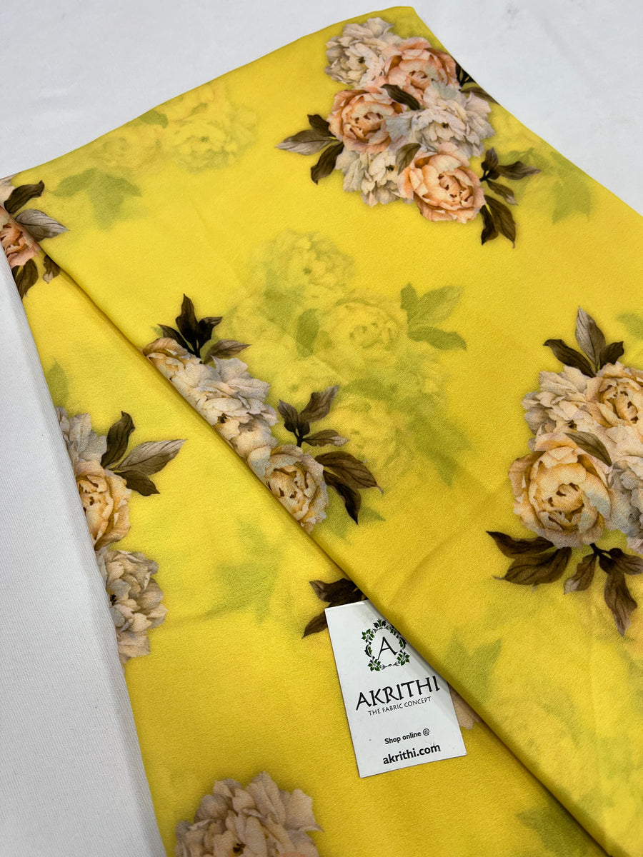 Digital floral printed georgette fabric