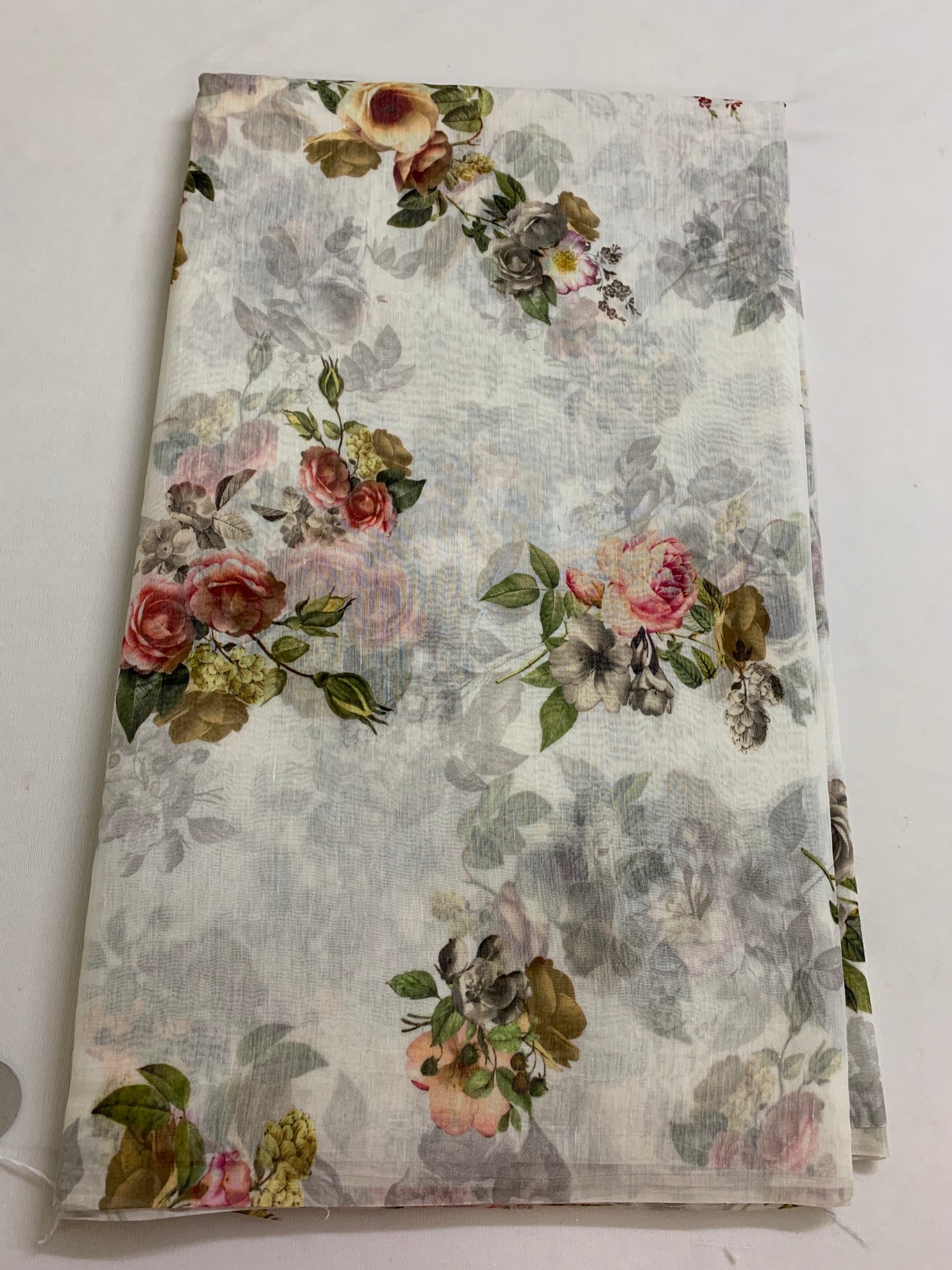 Floral Printed Pure silk cotton fabric