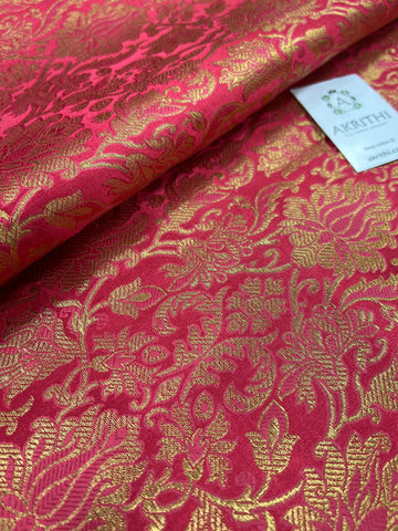 Banarasi brocade fabric pink