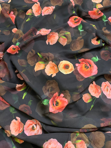 Digital floral Printed georgette fabric