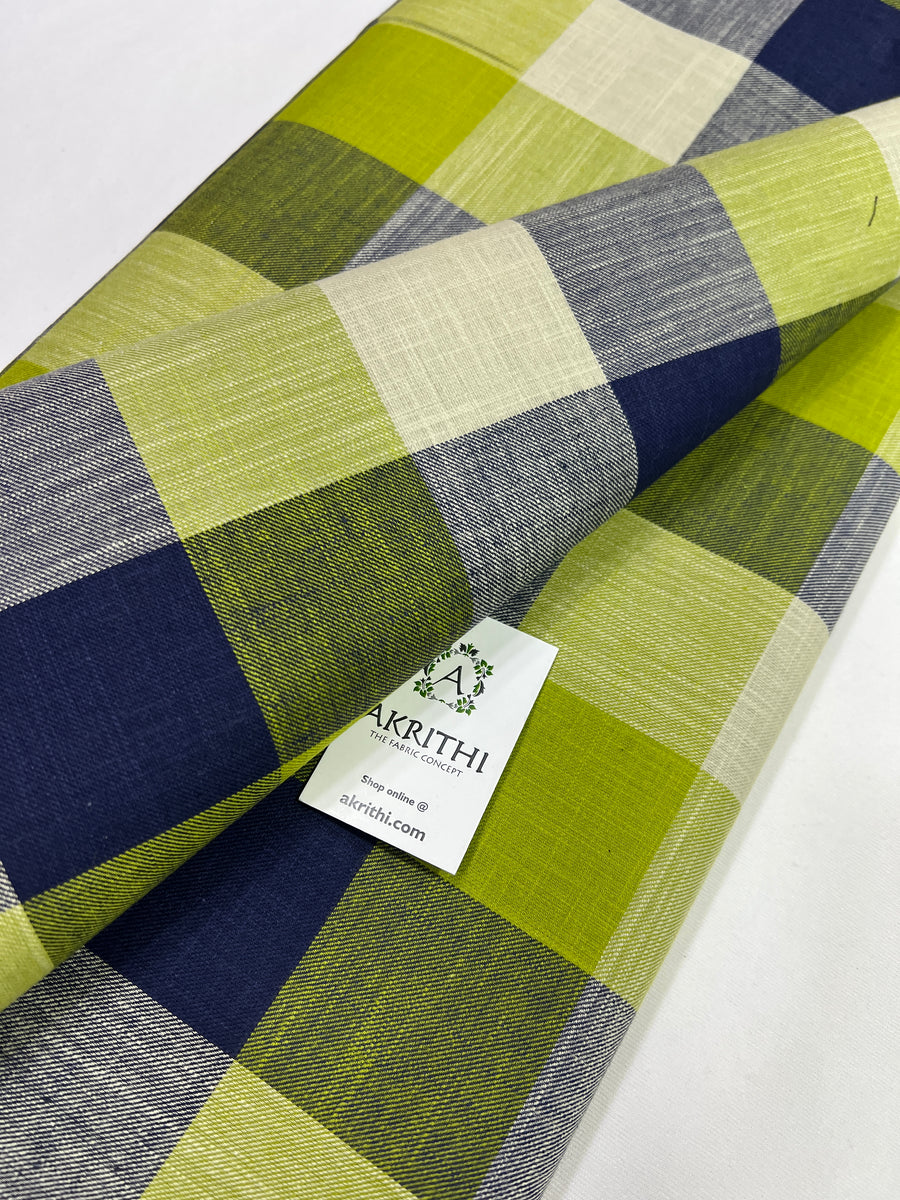 Woven check pure cotton fabric