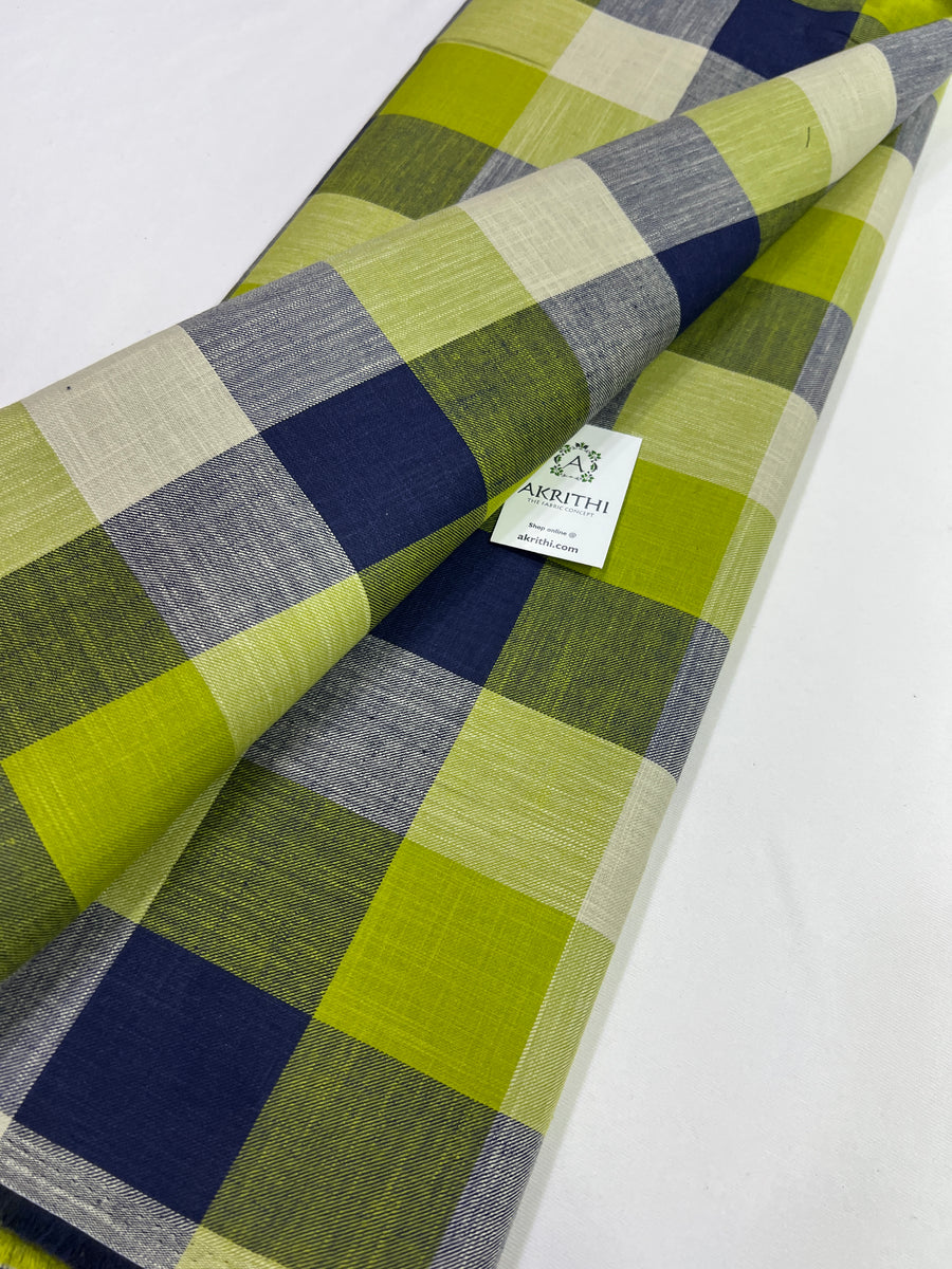 Woven check pure cotton fabric