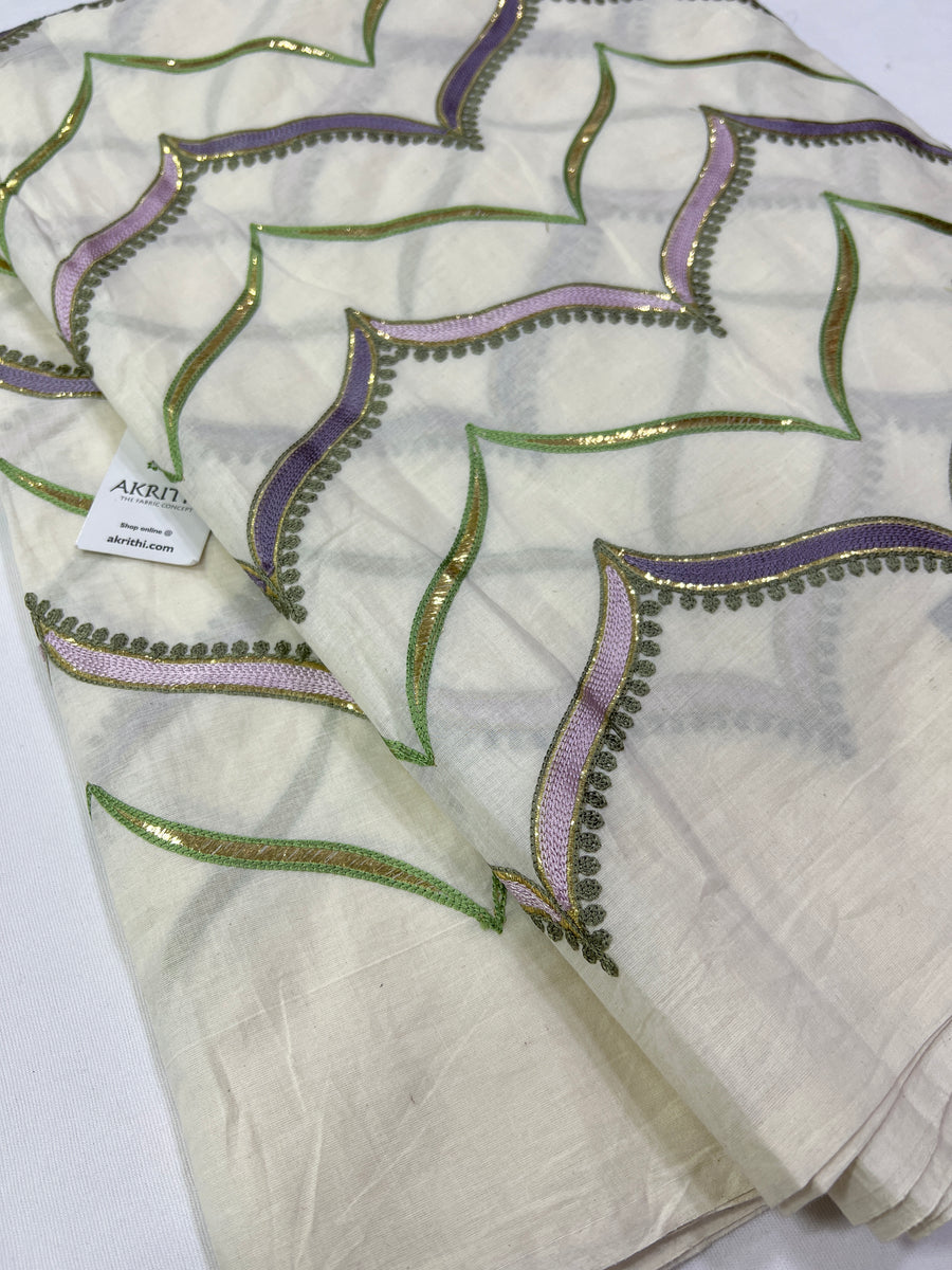Pure Cotton embroidered fabric