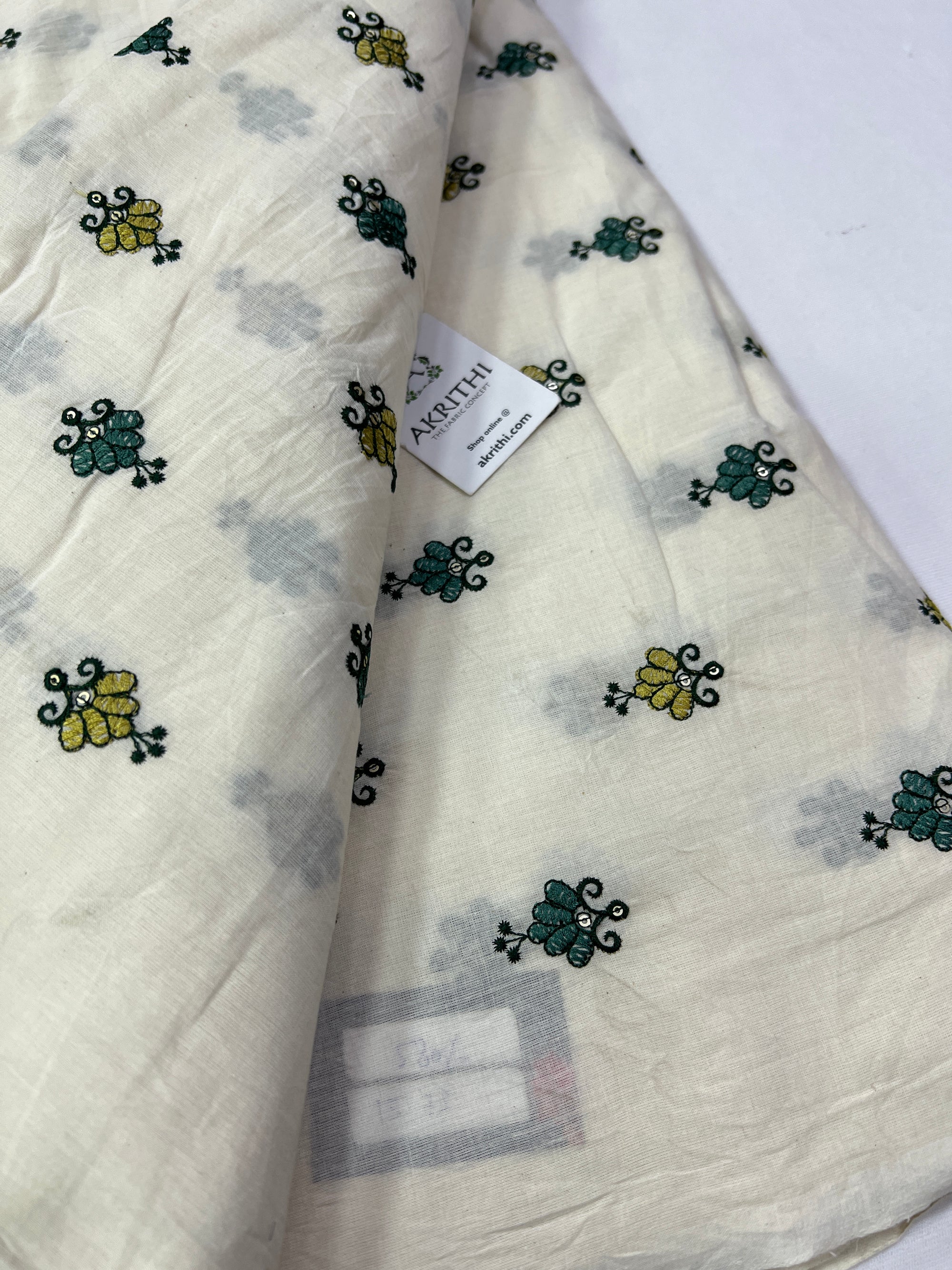 Pure Cotton embroidered fabric