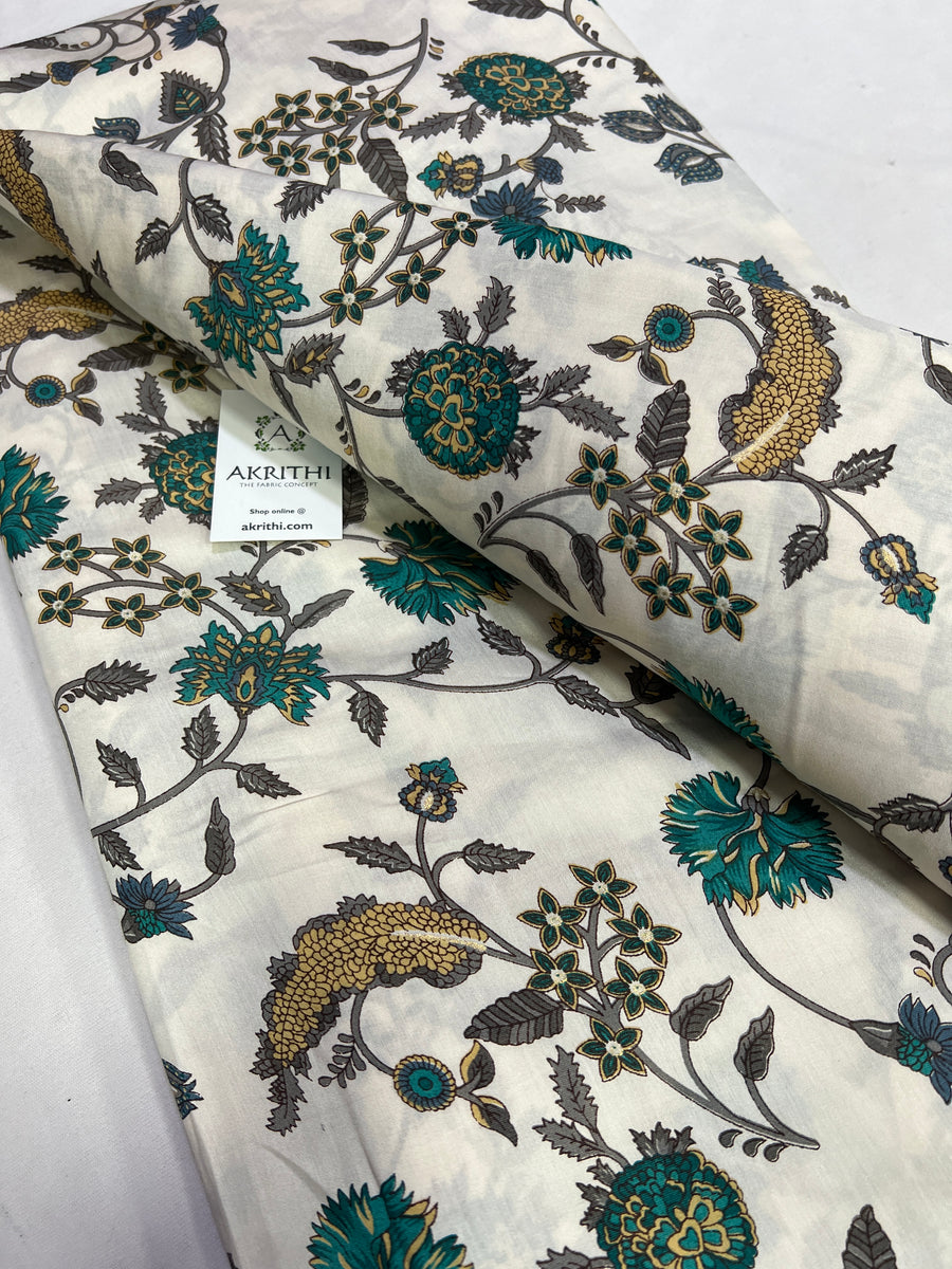 Printed silk fabric