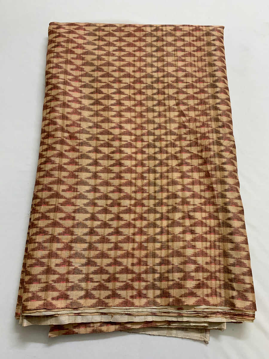 Ikat Printed semi silk fabric