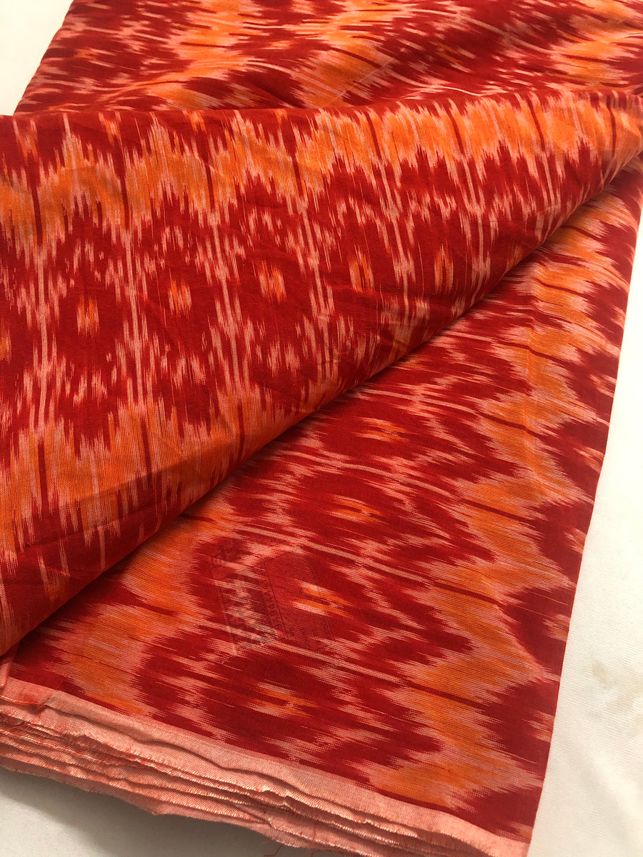 Ikat mercerised cotton fabric