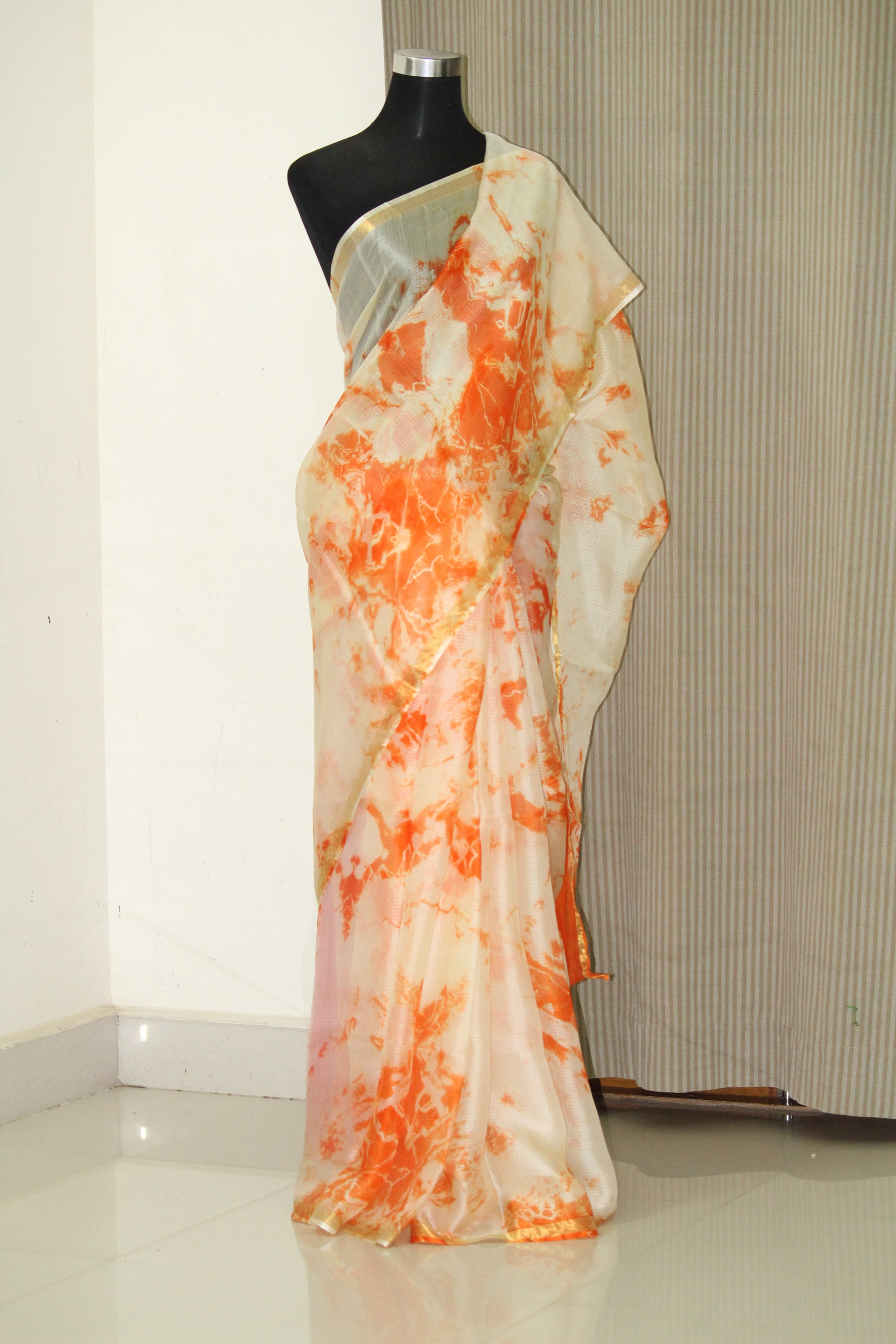 Tie and dye pure kota silk saree