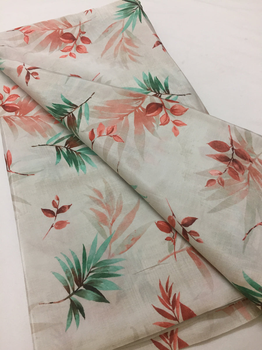 Floral printed crepe kurta fabric