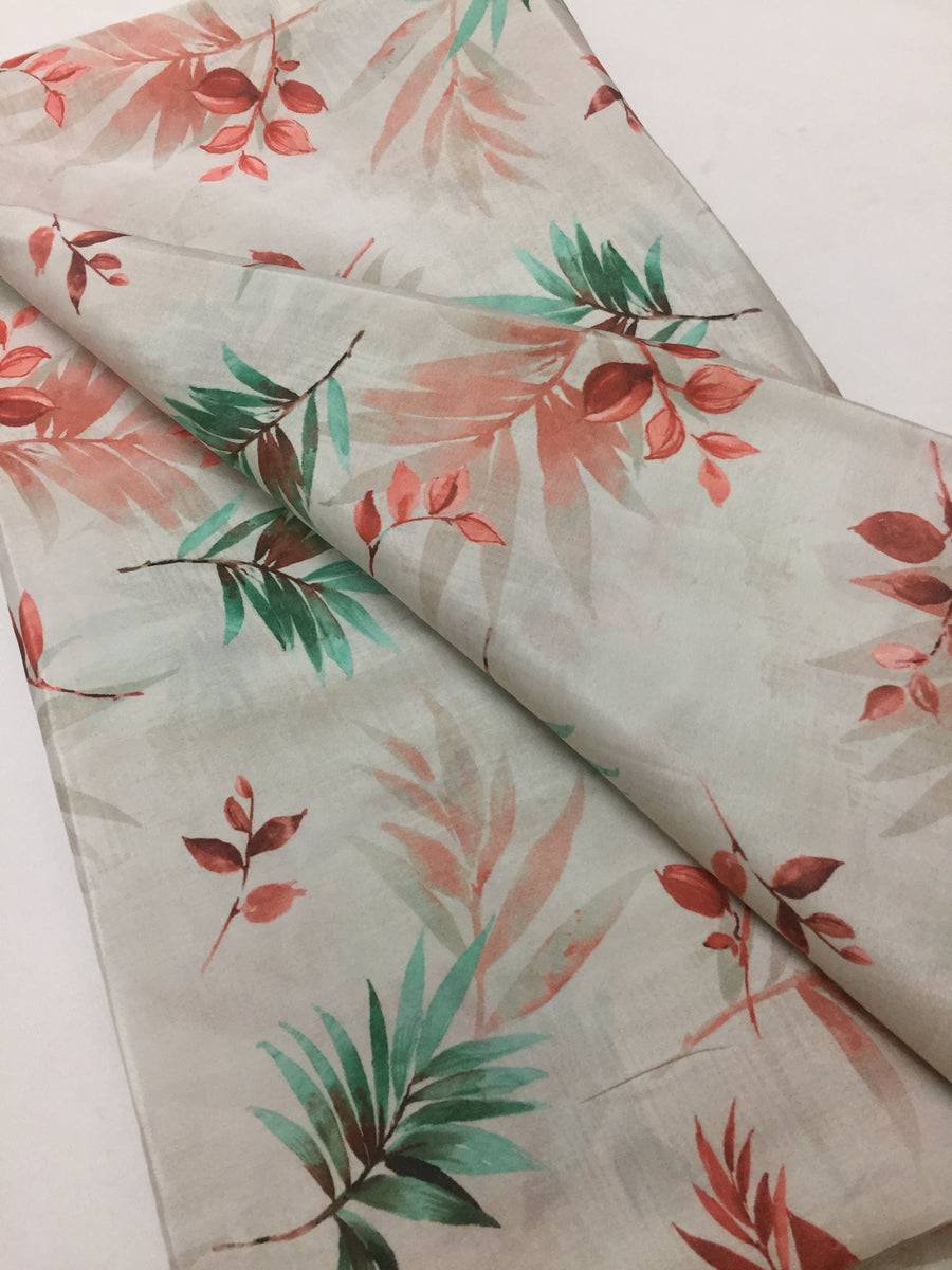 Floral printed crepe fabric 1.4 metres cut