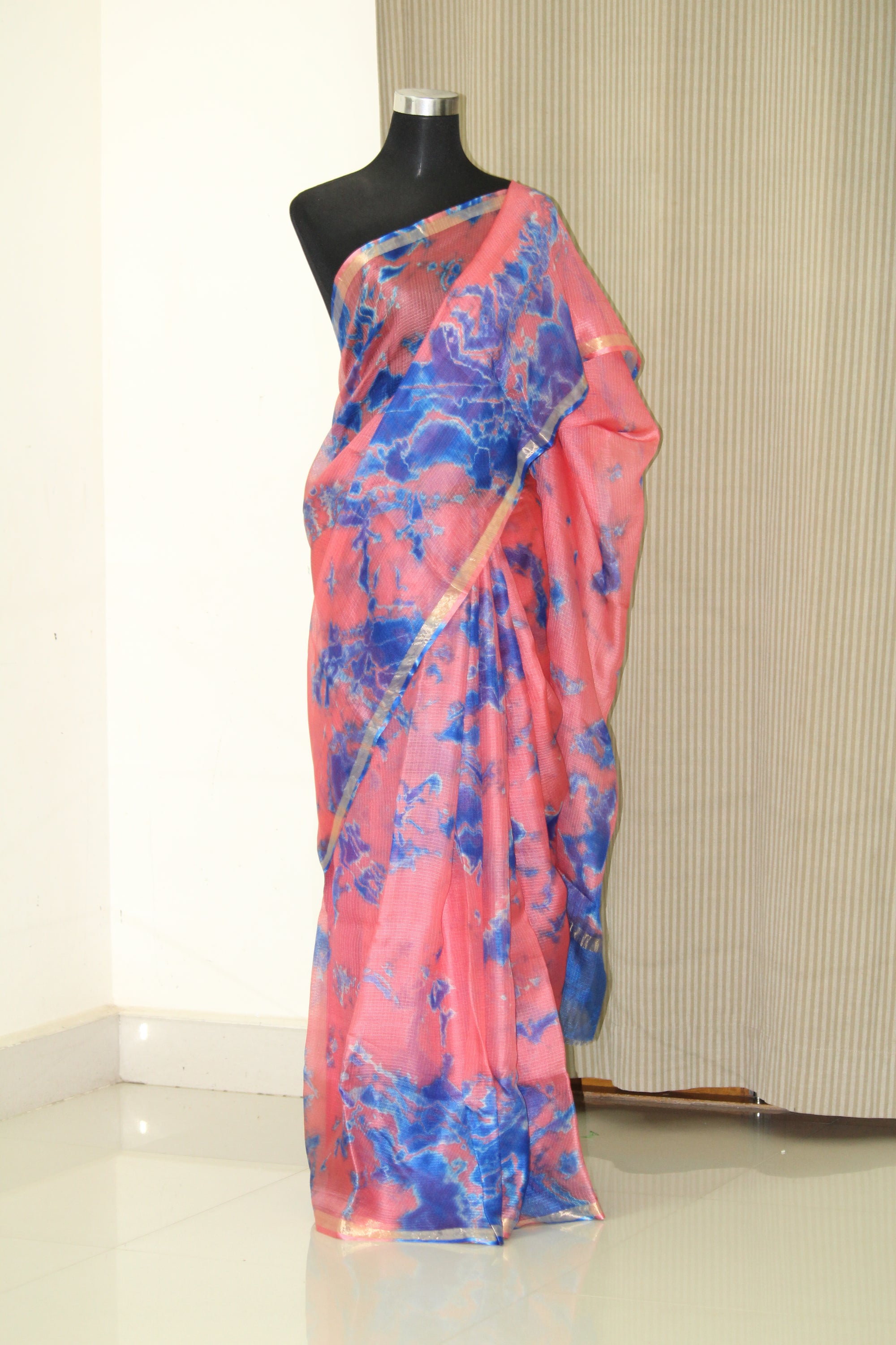 Tie and dye pure kota silk saree