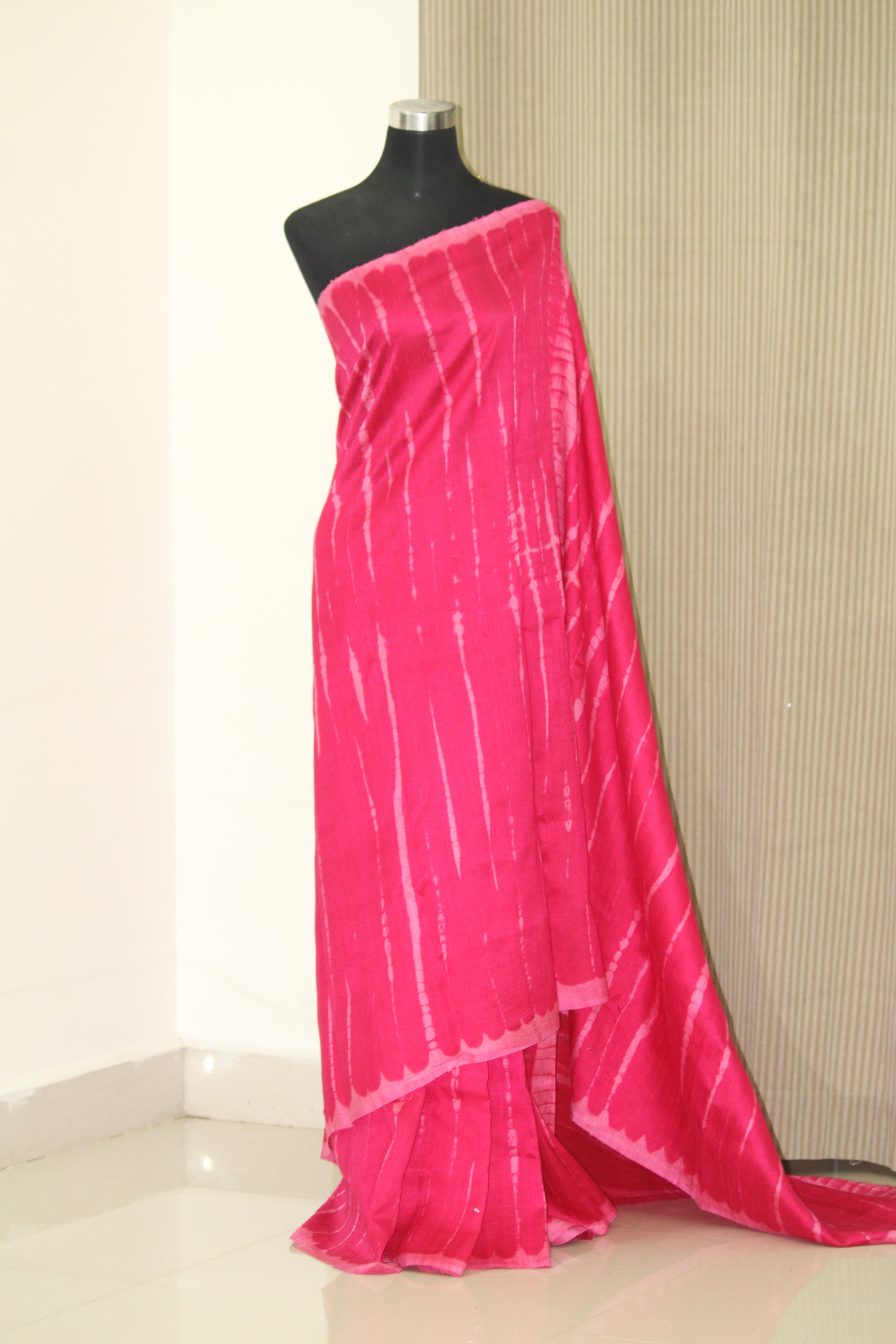 Pure dupion raw silk shibori tie and dye saree