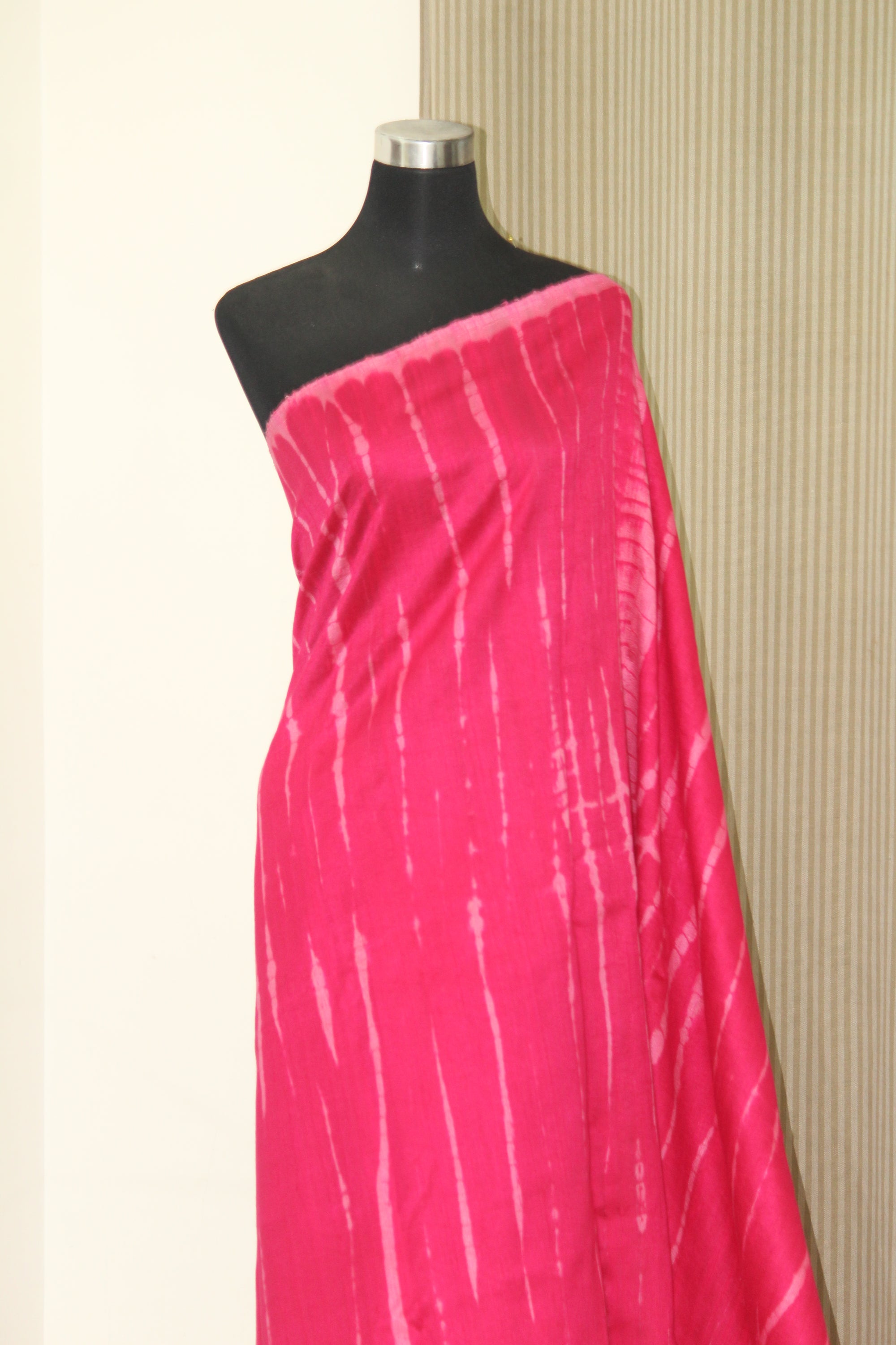 Pure dupion raw silk shibori tie and dye saree