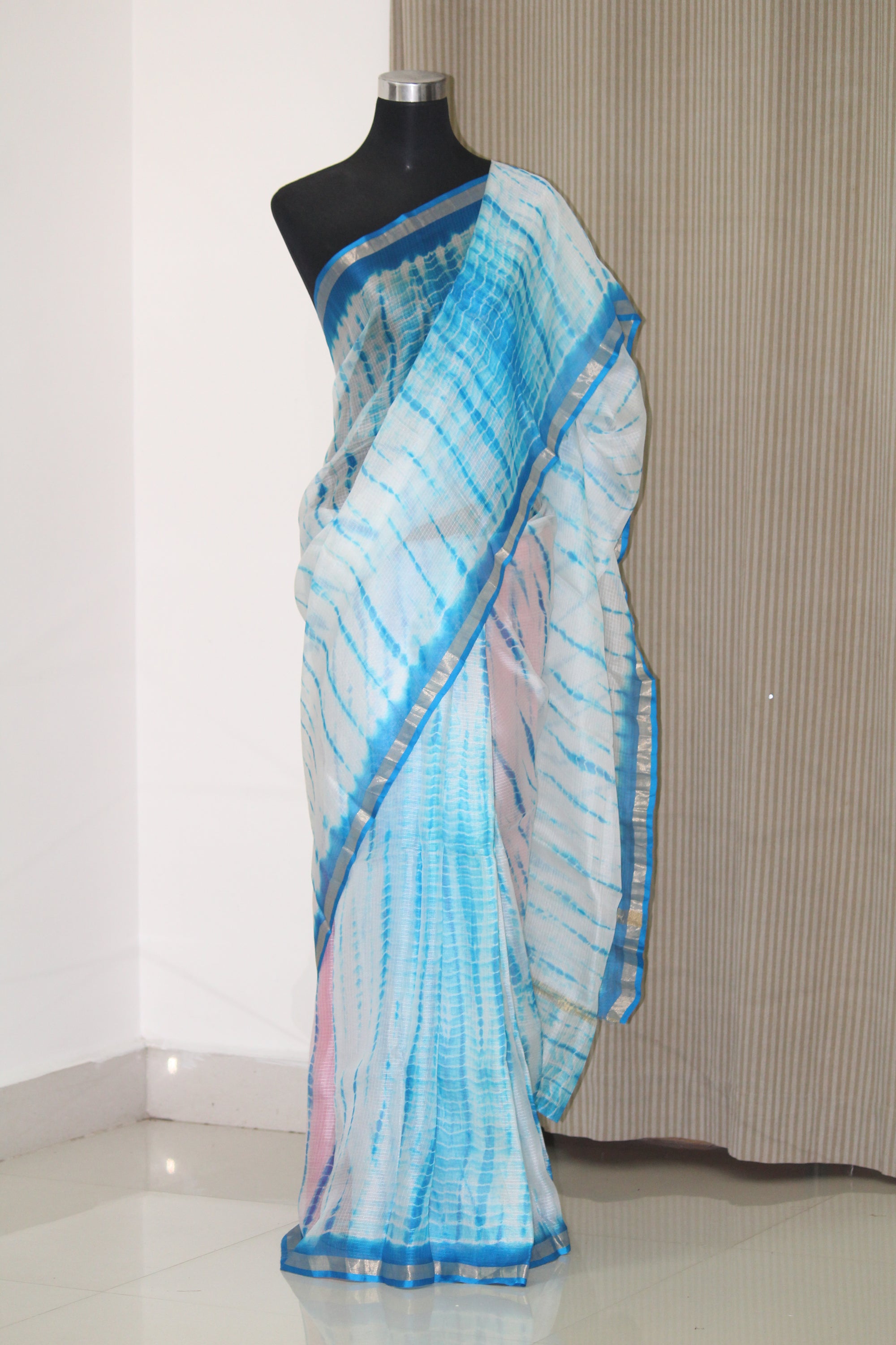 Tie and dye pure kota silk saree