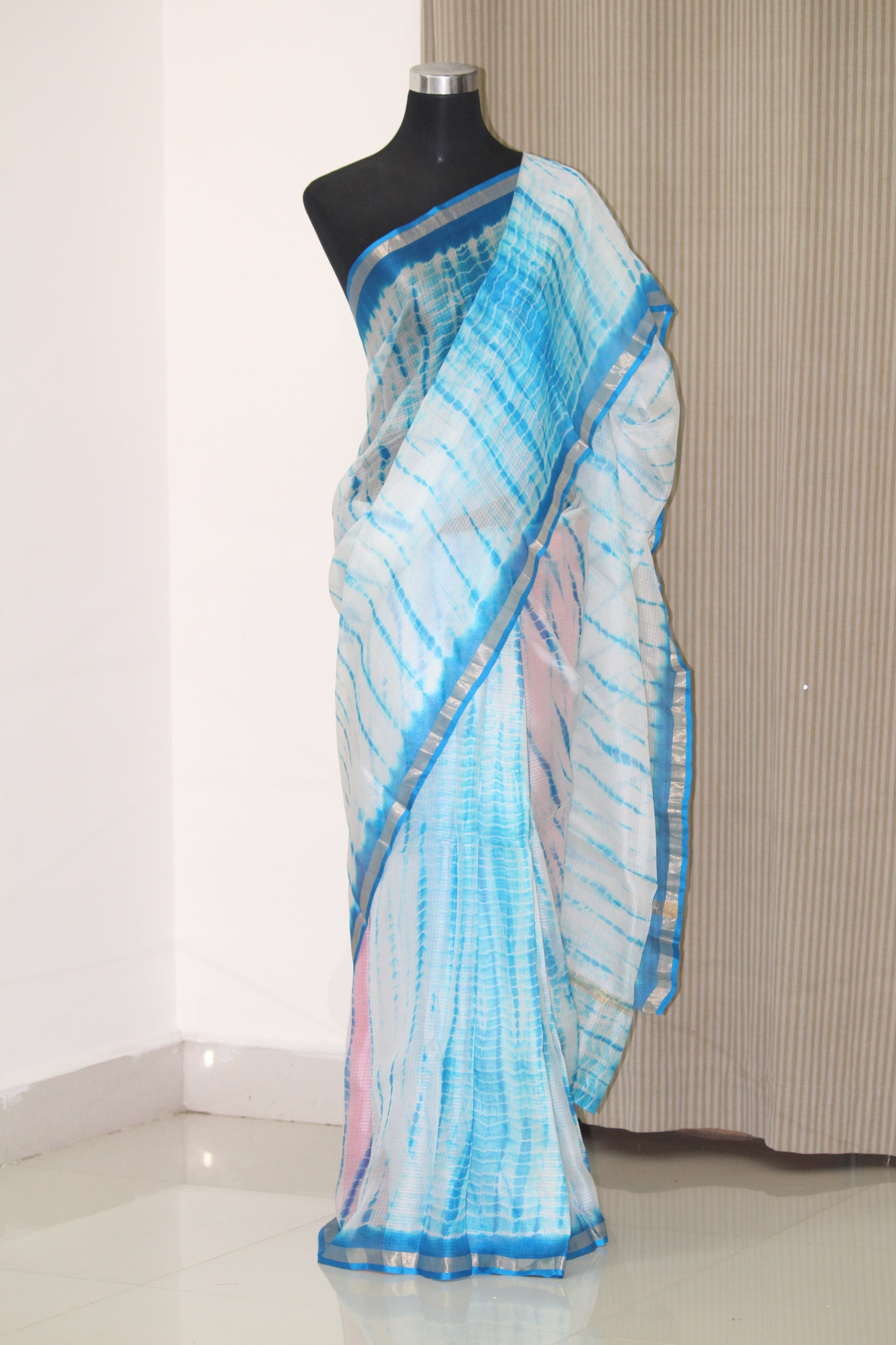 Tie and dye pure kota silk saree