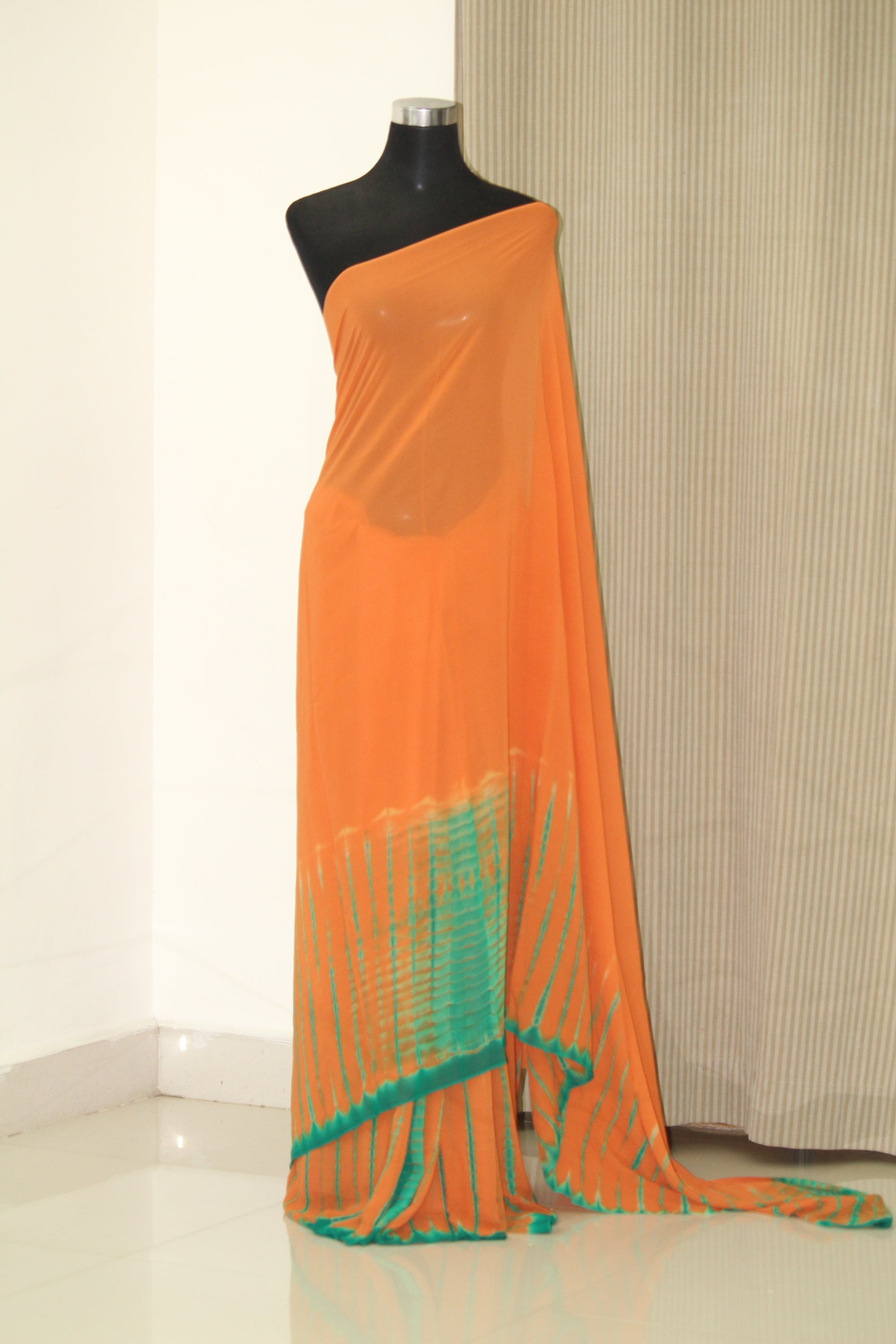 Shibori tie and dye pure georgette saree