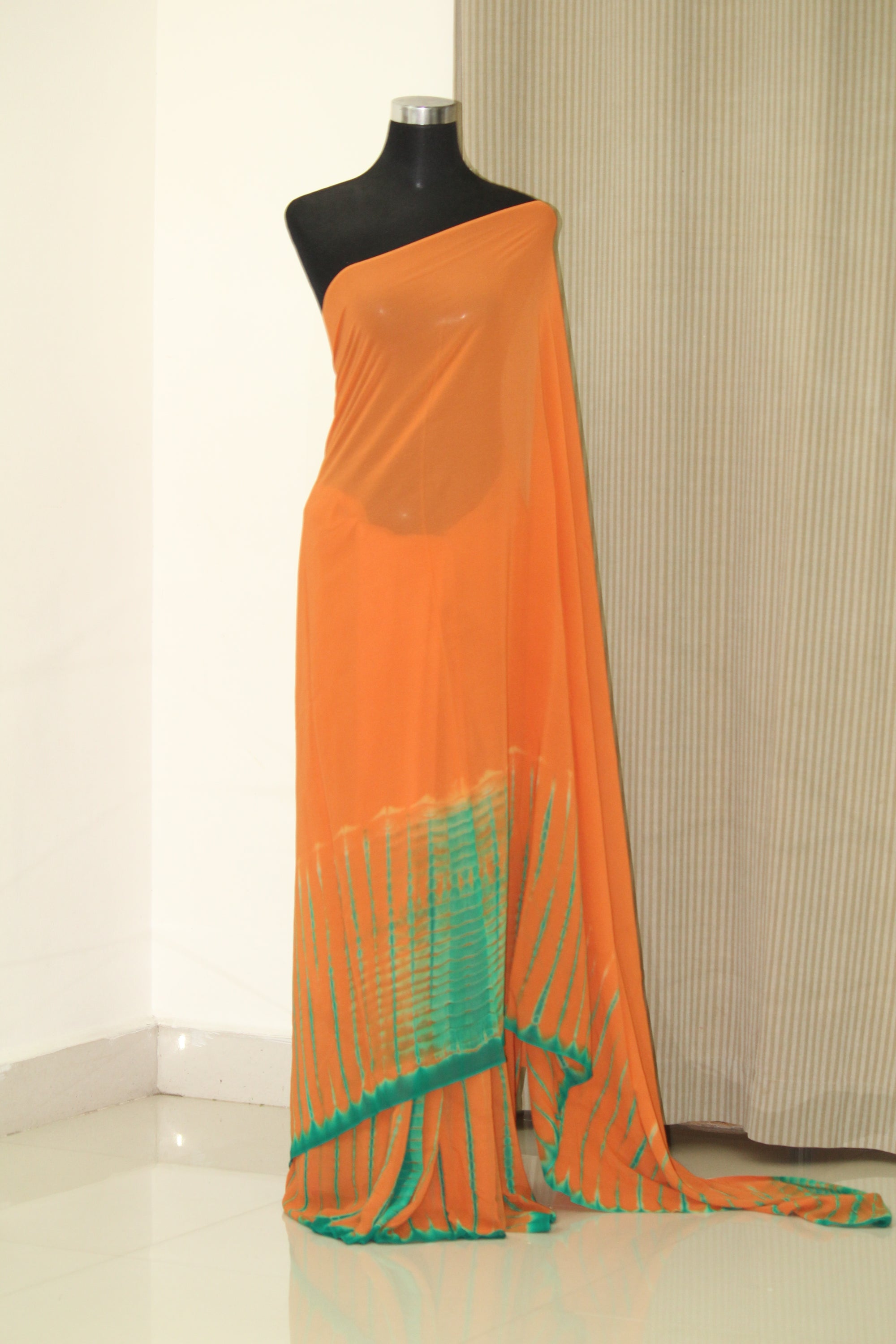 Shibori tie and dye pure georgette saree