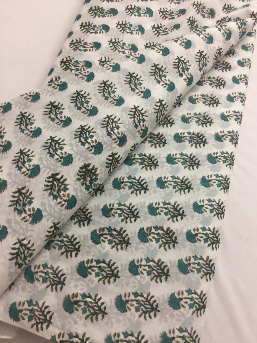 Printed mul cotton kurta fabric