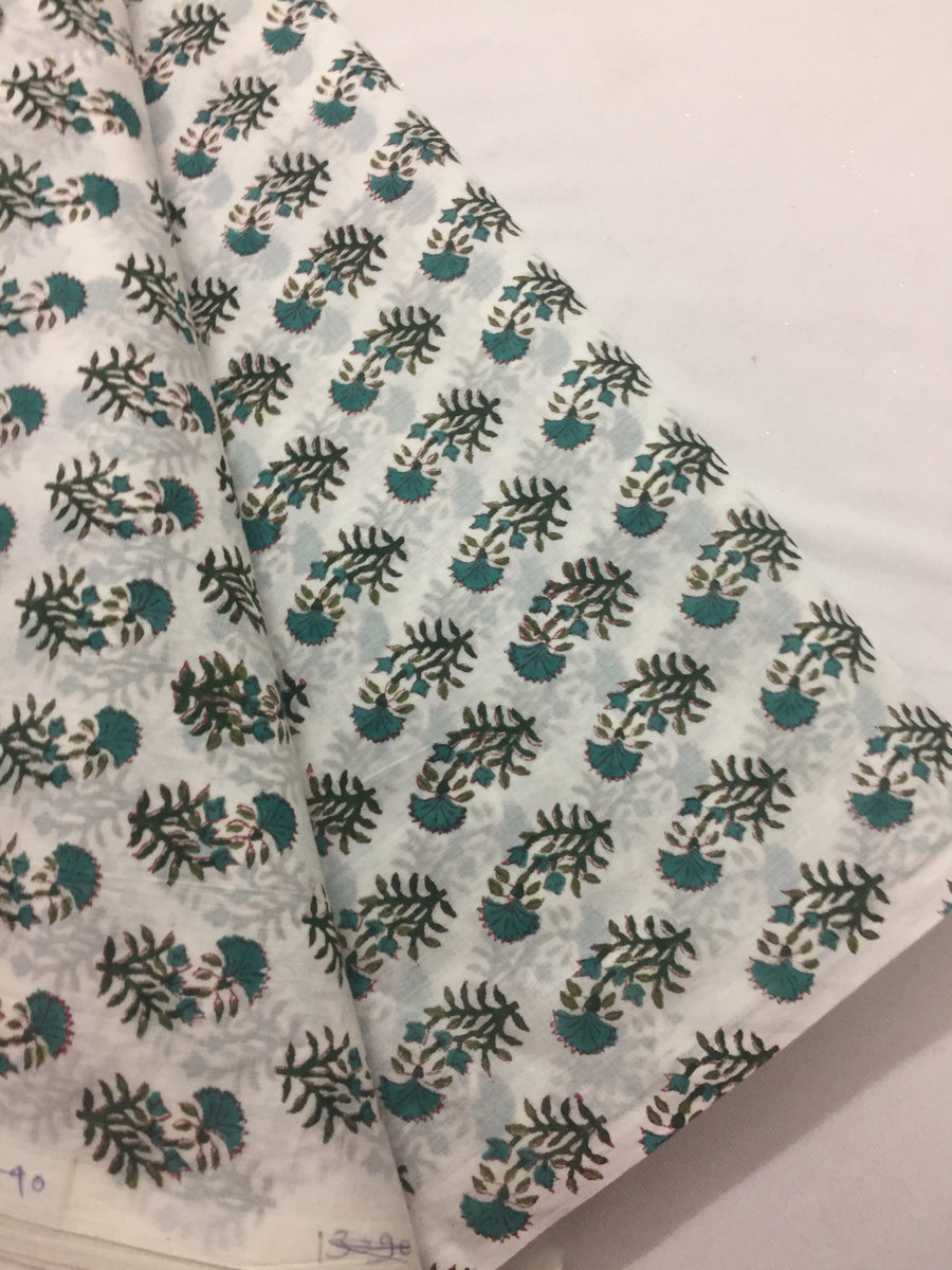 Printed mul cotton fabric