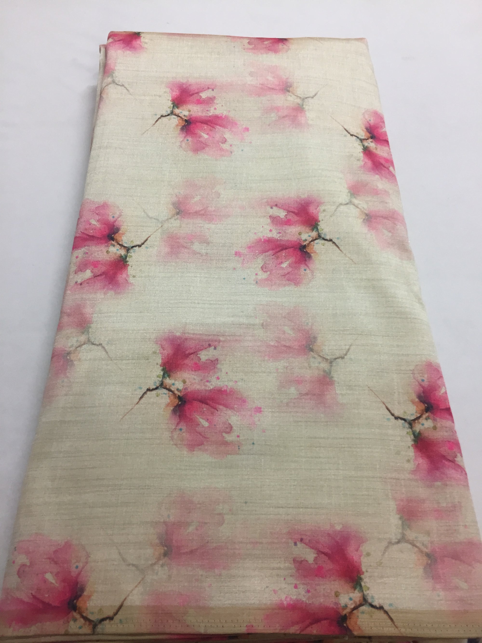 Printed silk fabric