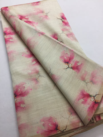 Printed silk fabric