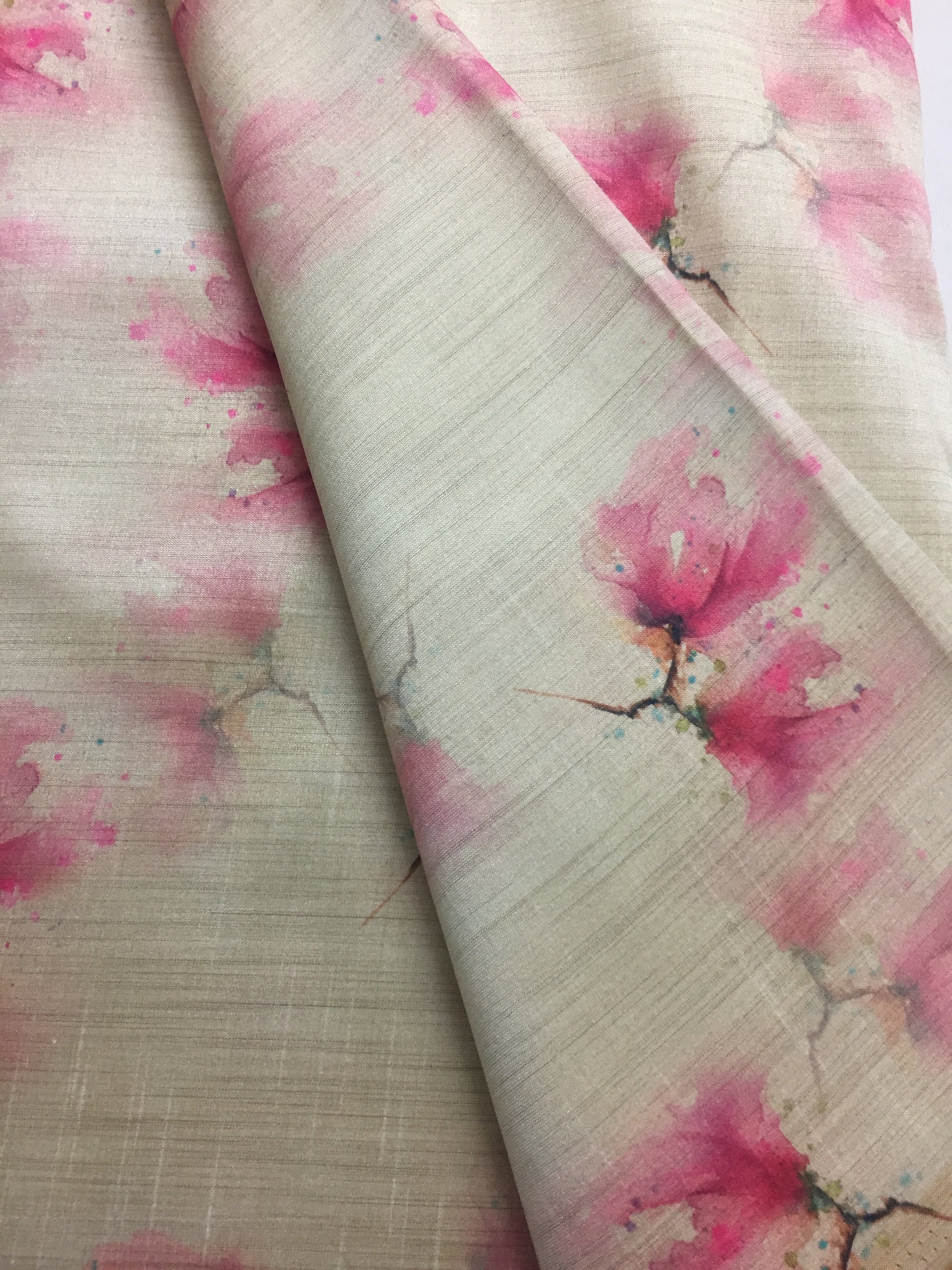 Printed silk fabric