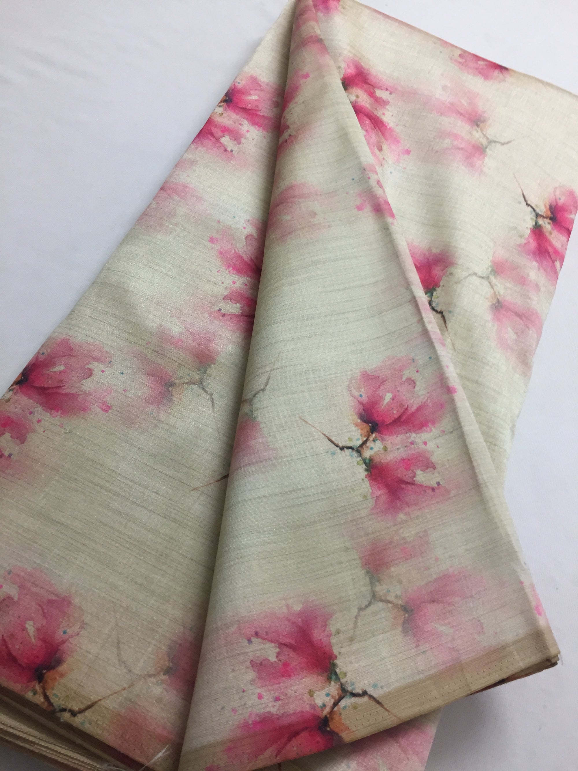 Printed silk fabric