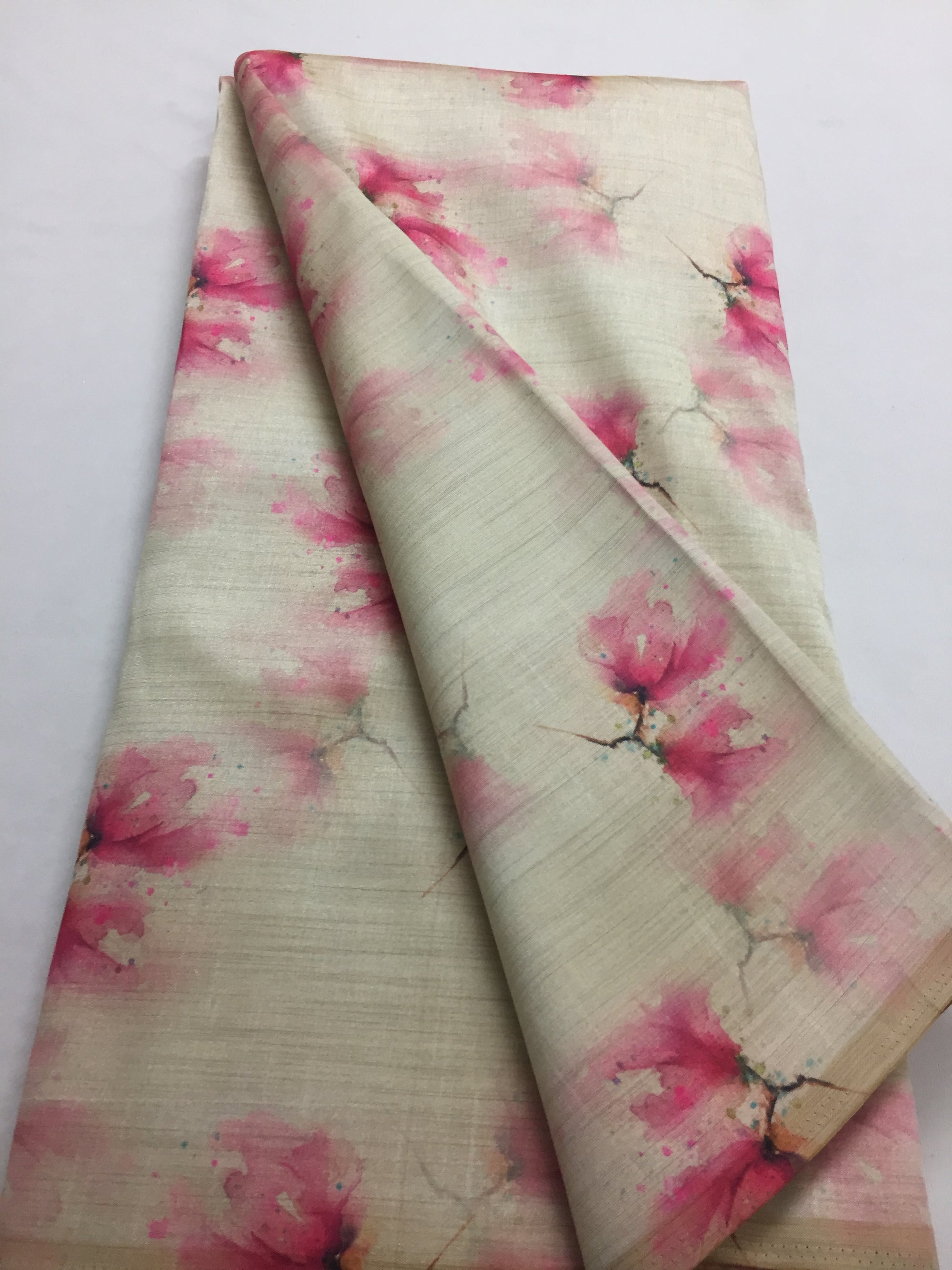 Printed silk fabric