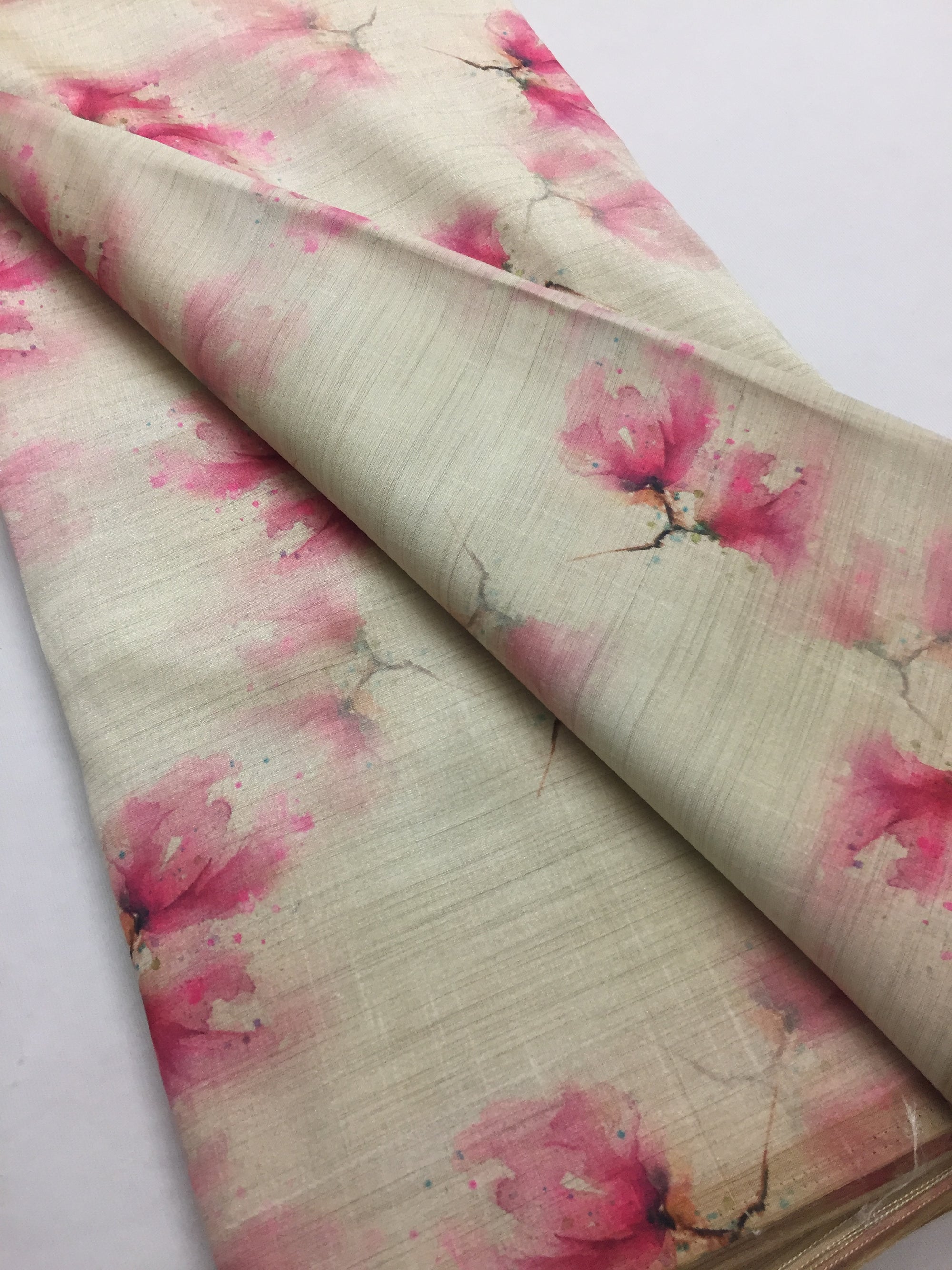 Printed silk fabric